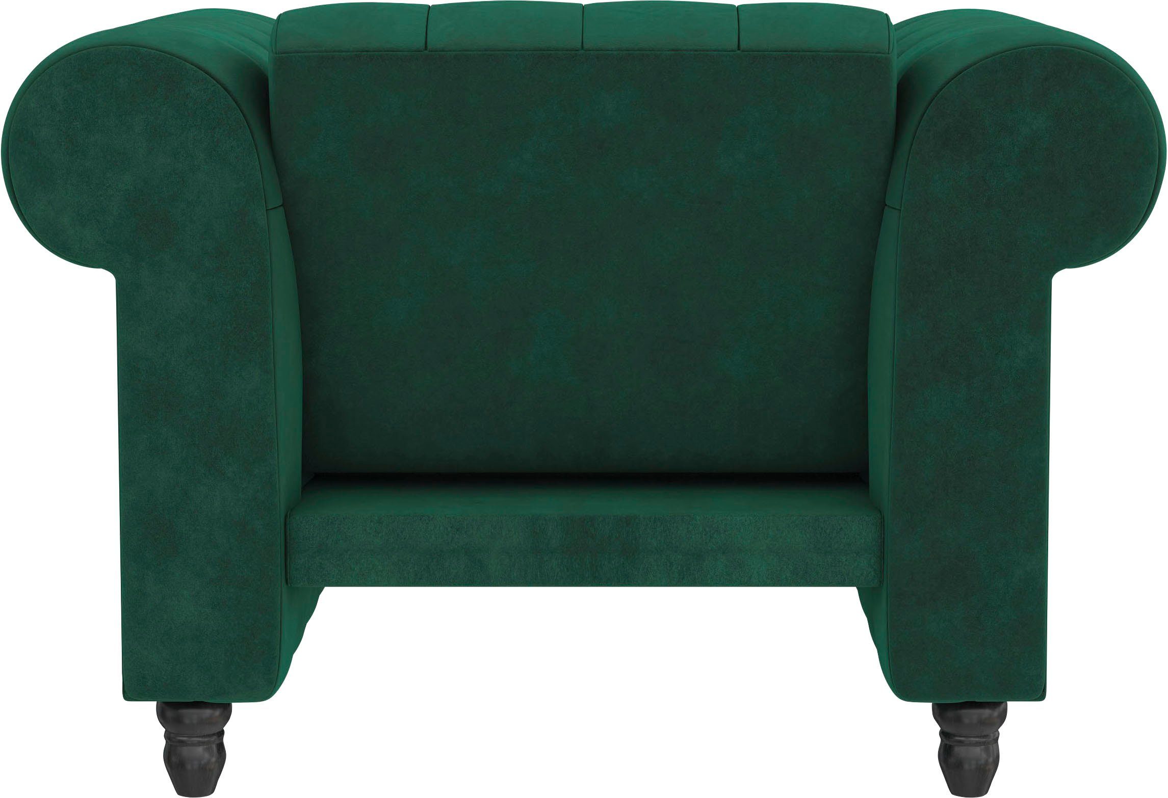 Dorel Home Chesterfield-fauteuil Felix met rugleuning 3-voudig verstelbaar, benen massief hout, zithoogte 46 cm