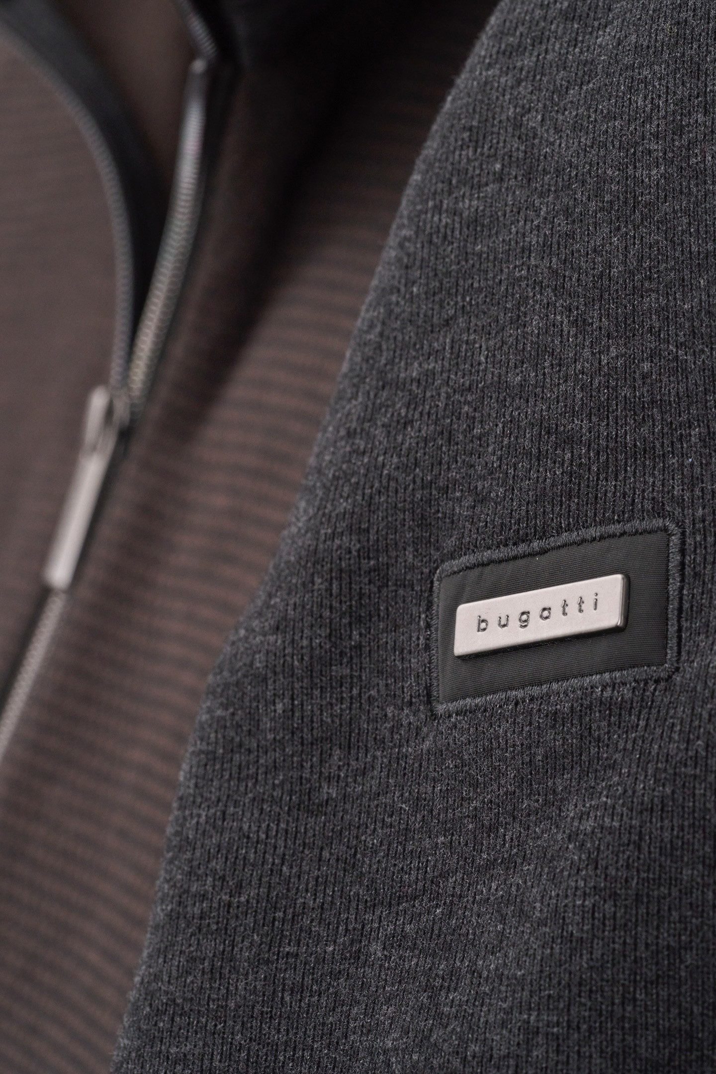 Bugatti Sweatvest met pied-de-poulemotief