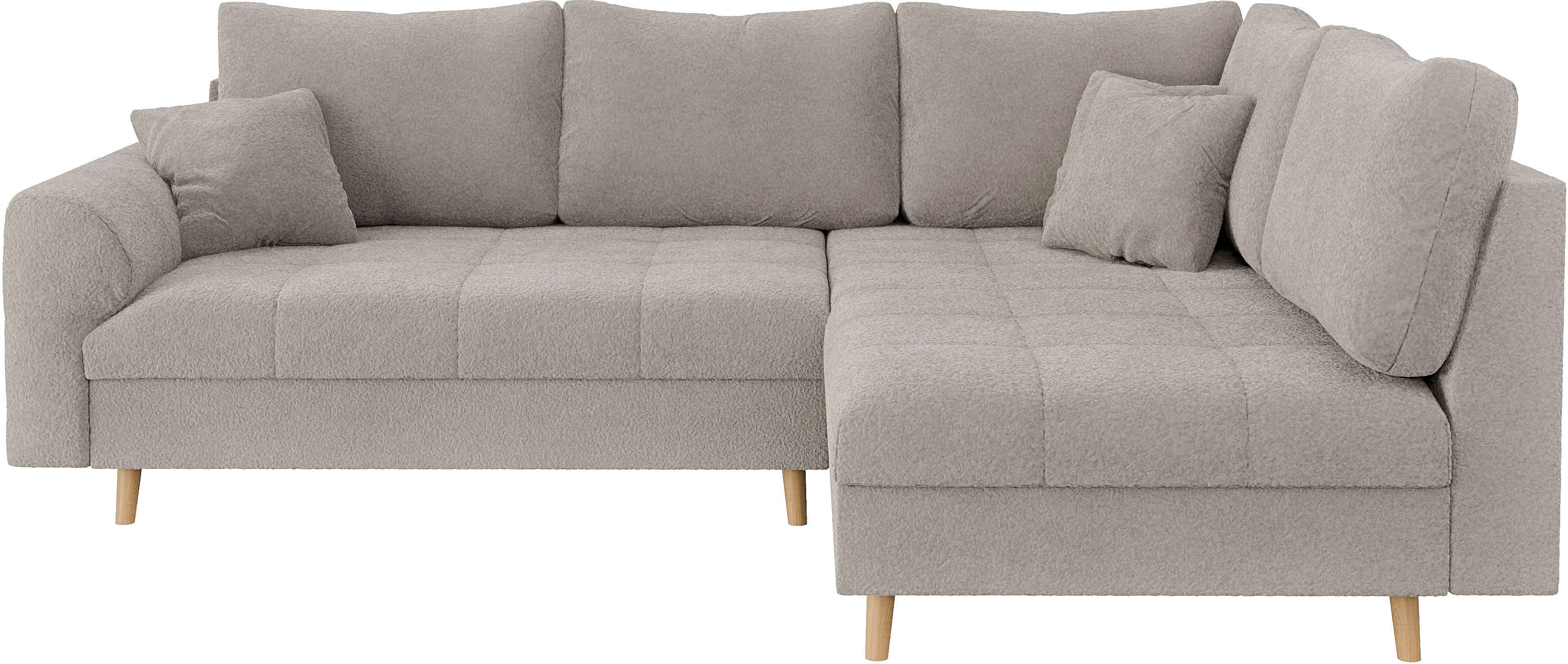 Home affaire Hoekbank CHARRE L-vorm met ottomane, afmetingen B/D/H: 231/161/81 cm fijne stiksels, losse rug- en sierkussens, ook in cord en bouclé