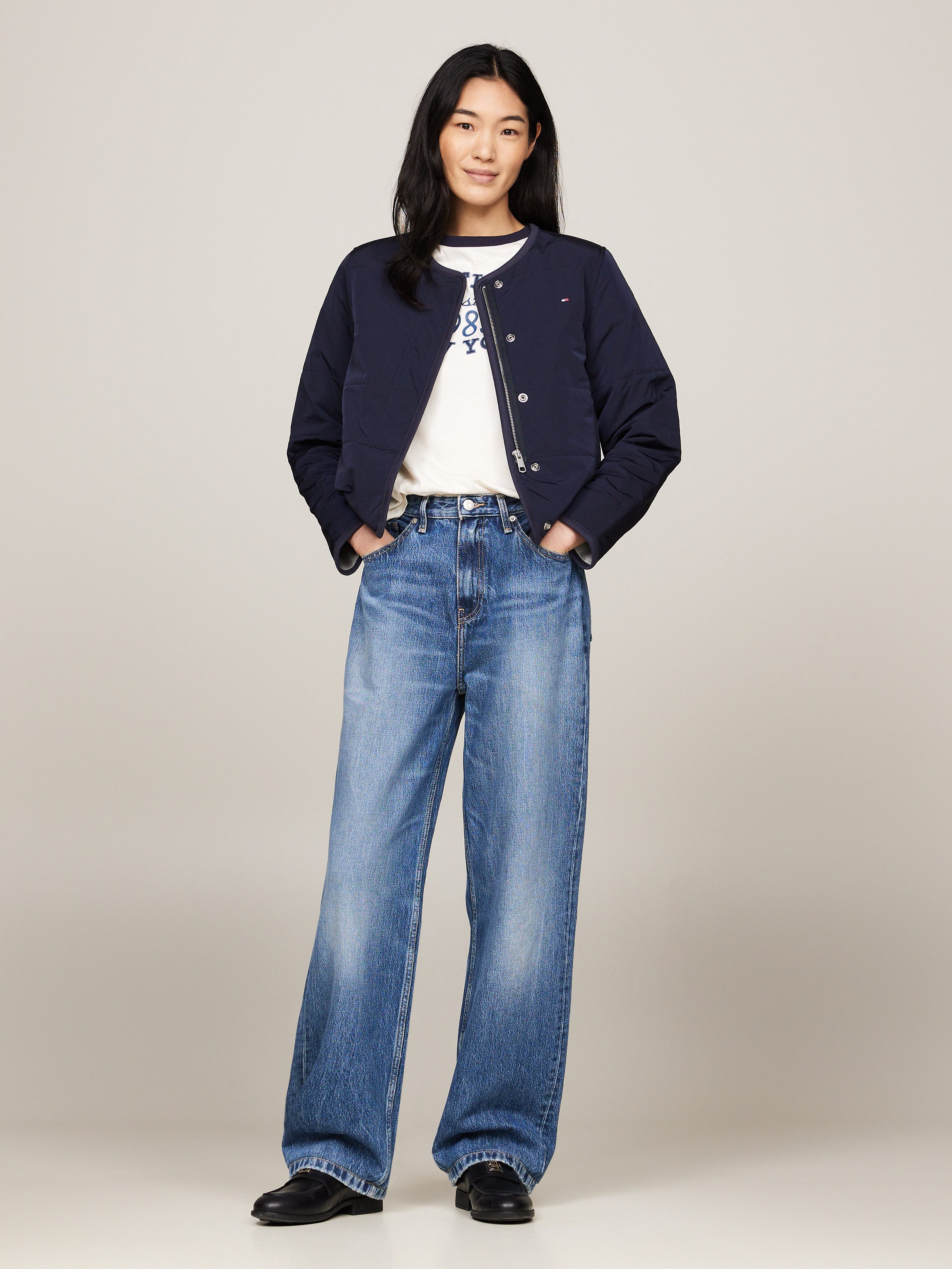 Tommy Hilfiger Gewatteerde jas JERSEY LINED JACKET met tommy jeans-merklabel