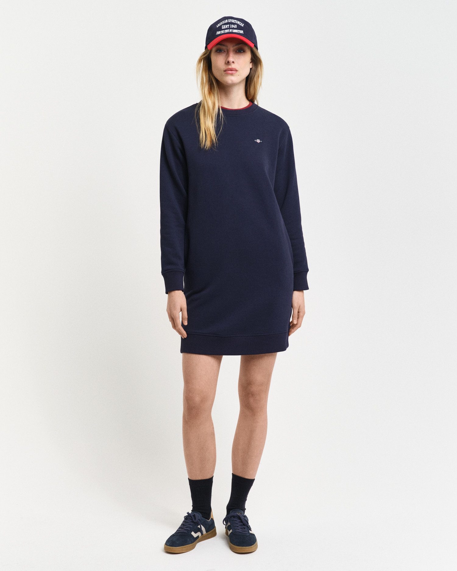 Gant Sweatjurk SHIELD C-NECK SWEAT DRESS Shield sweatjurk met ronde hals
