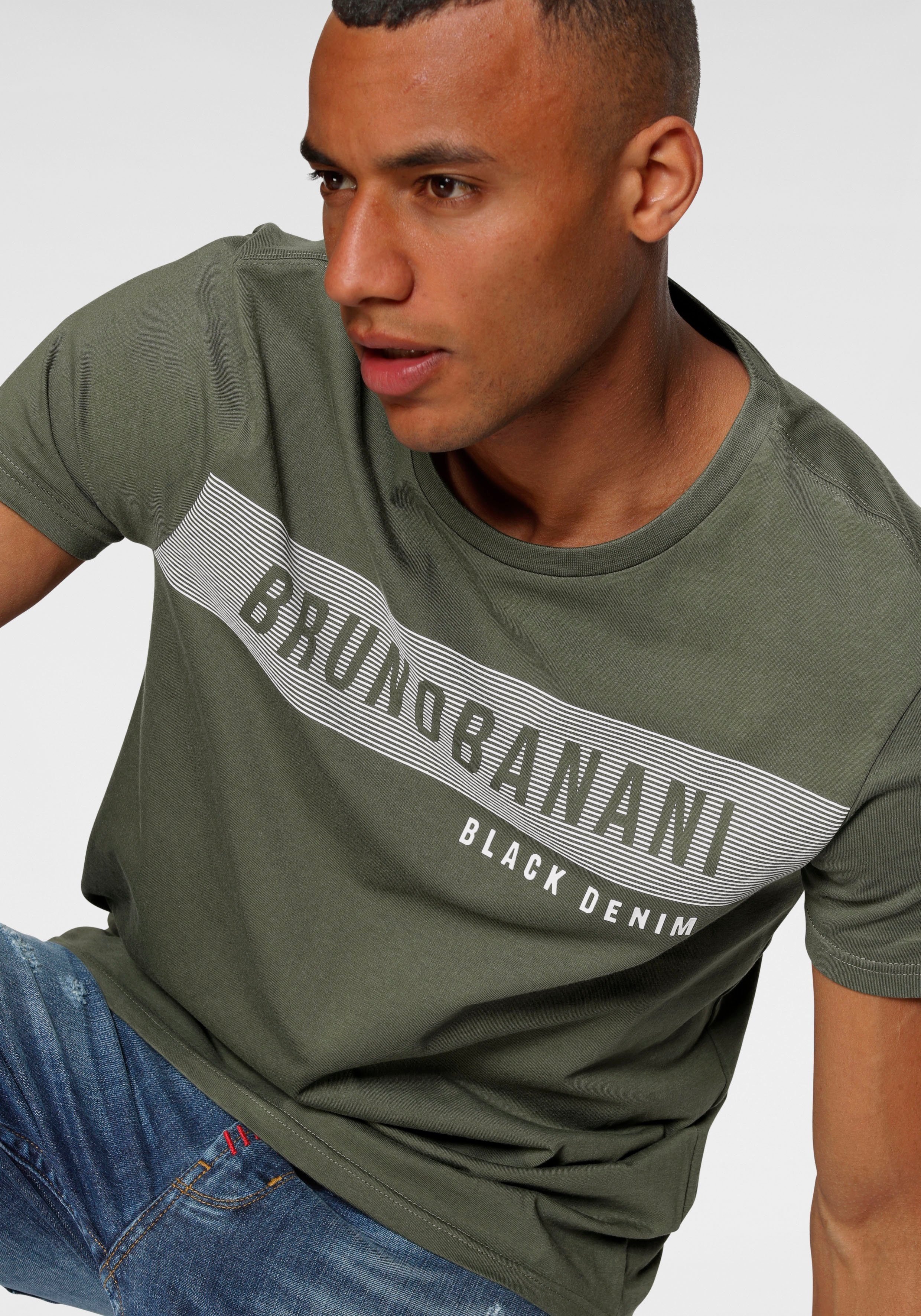 Bruno Banani T-shirt korte mouwen, smal gesneden, ronde hals