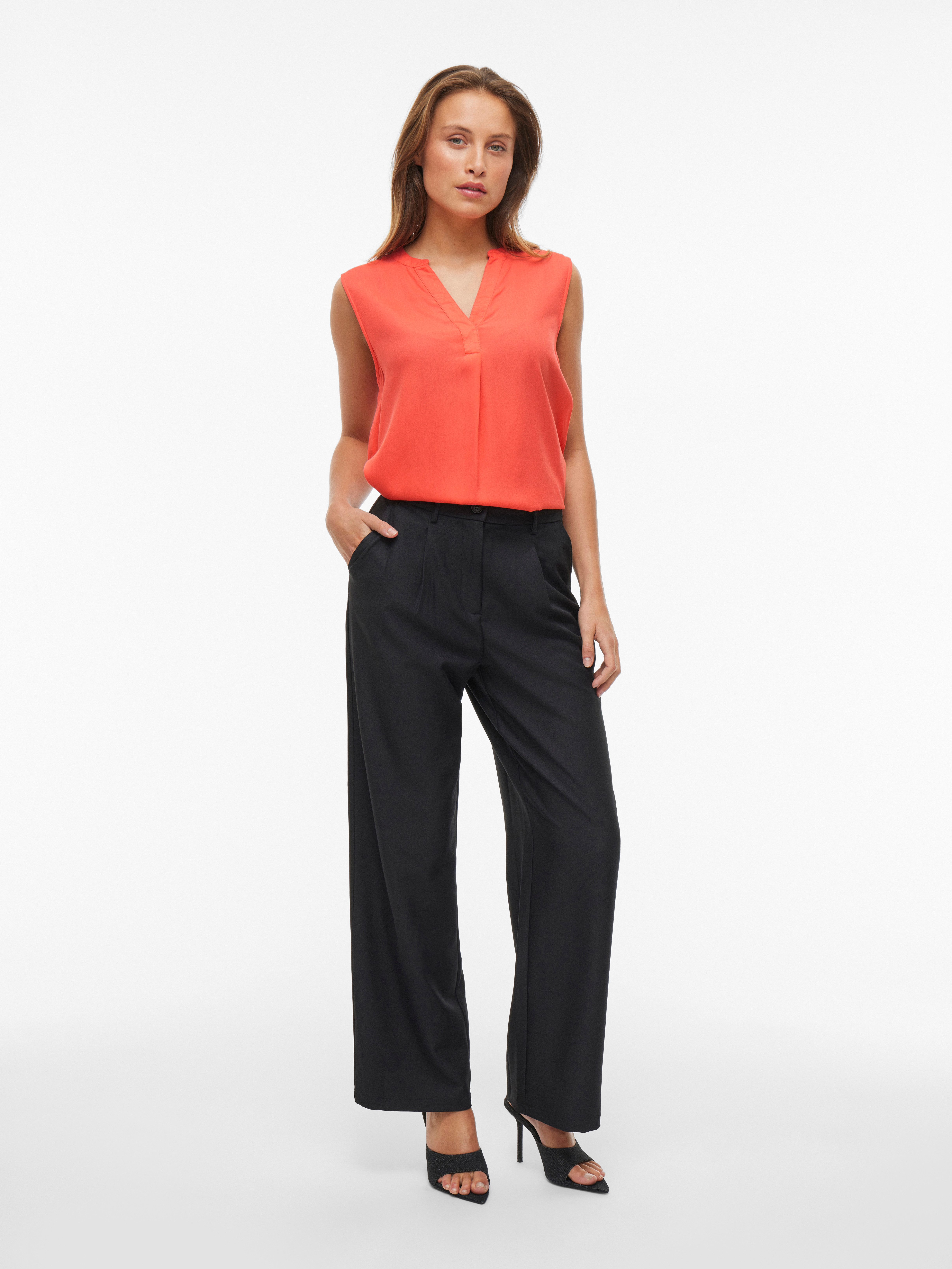 Vila Top VIROSA V-NECK S/L TOP - NOOS