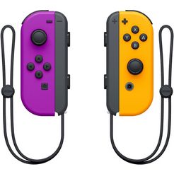 nintendo switch joy-con controller pair - neon purple-neon orange