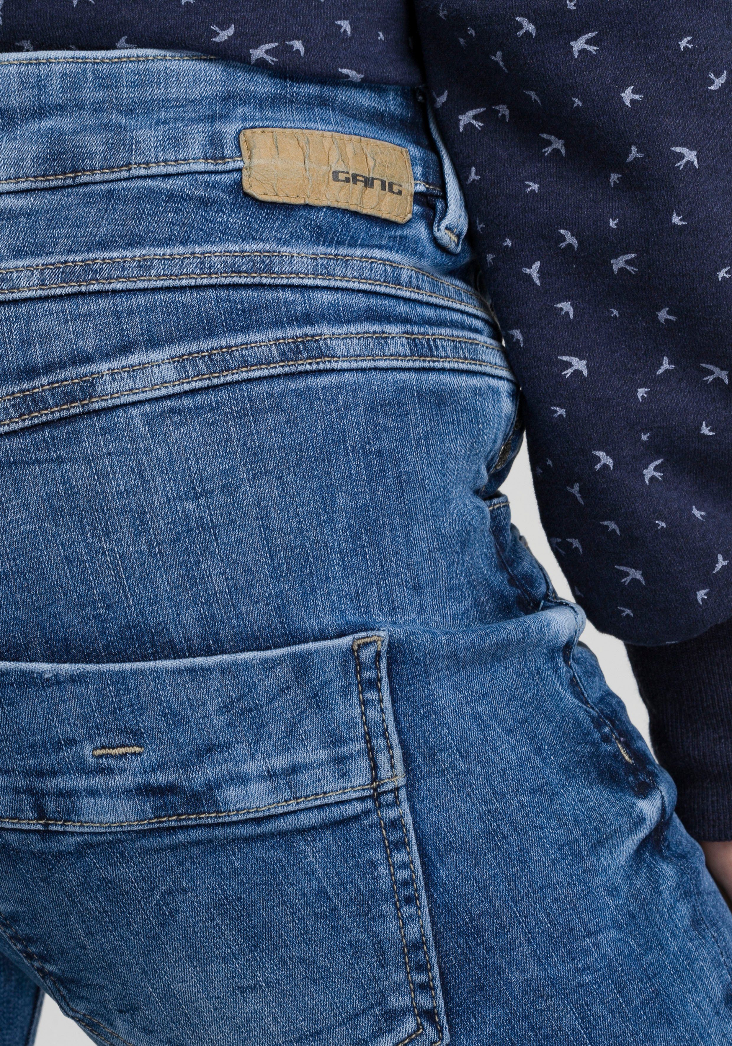 GANG Slim fit jeans 94CARLI met open knoopsluiting