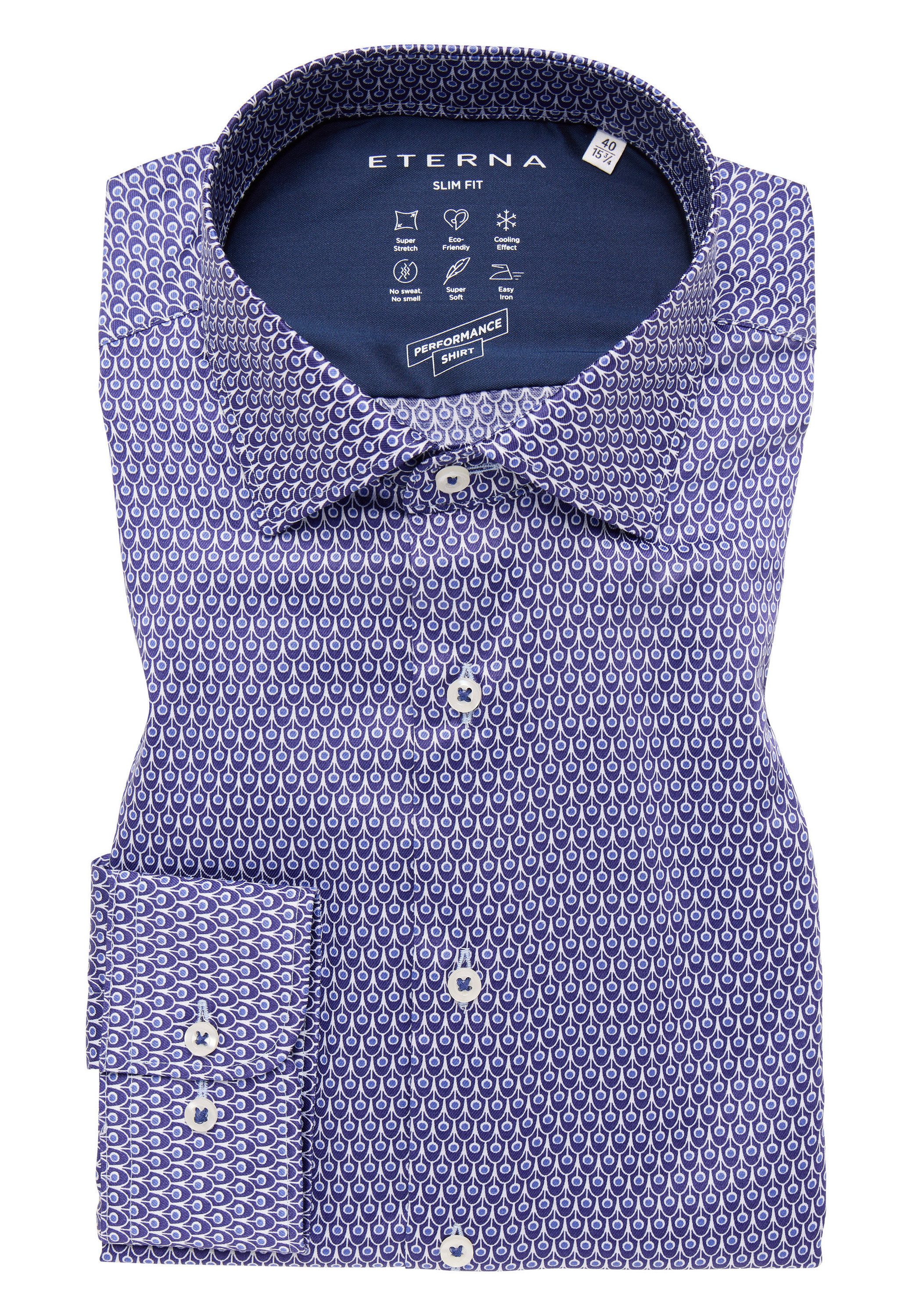 Eterna Overhemd met lange mouwen Slim fit EASY IRON (gemakkelijk te strijken)