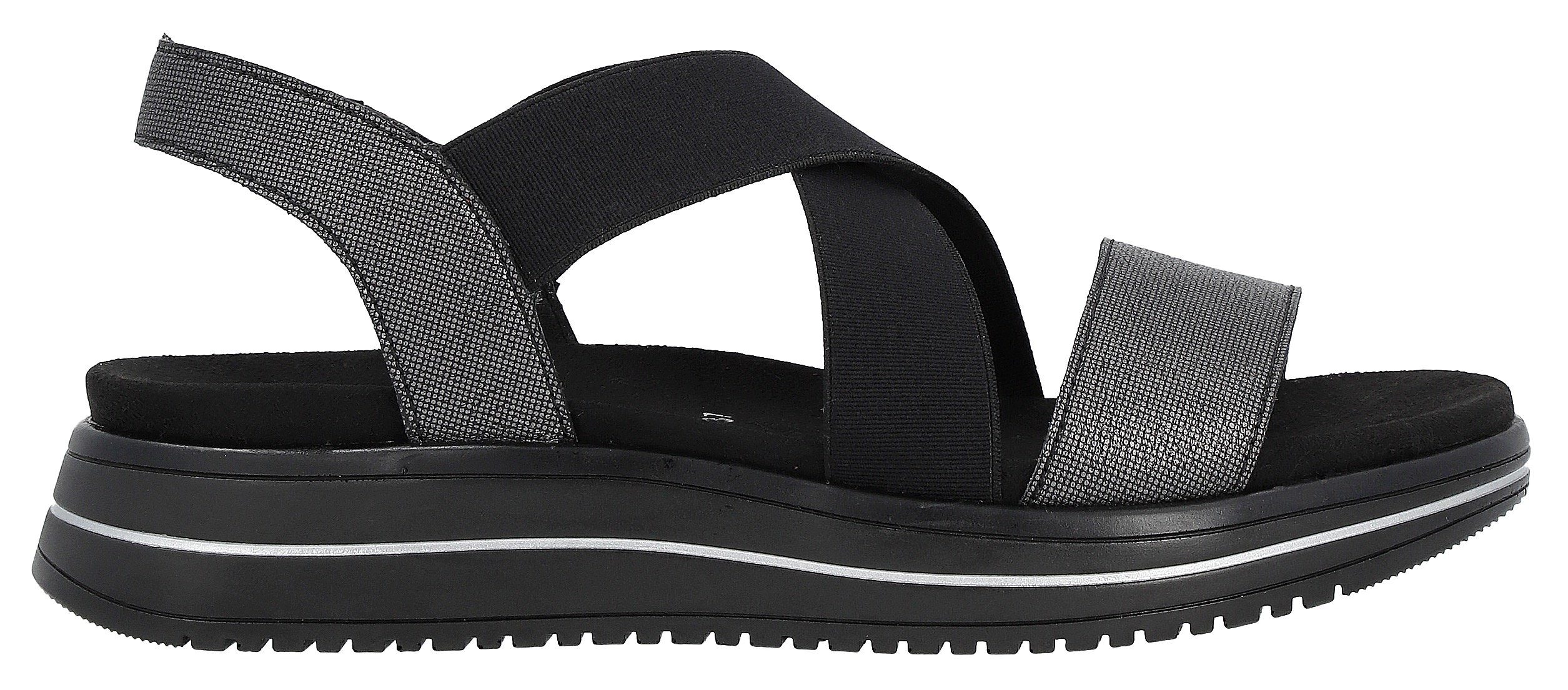 Remonte Sandalen zomerschoen, sandaal, sleehak, met praktische elastiek