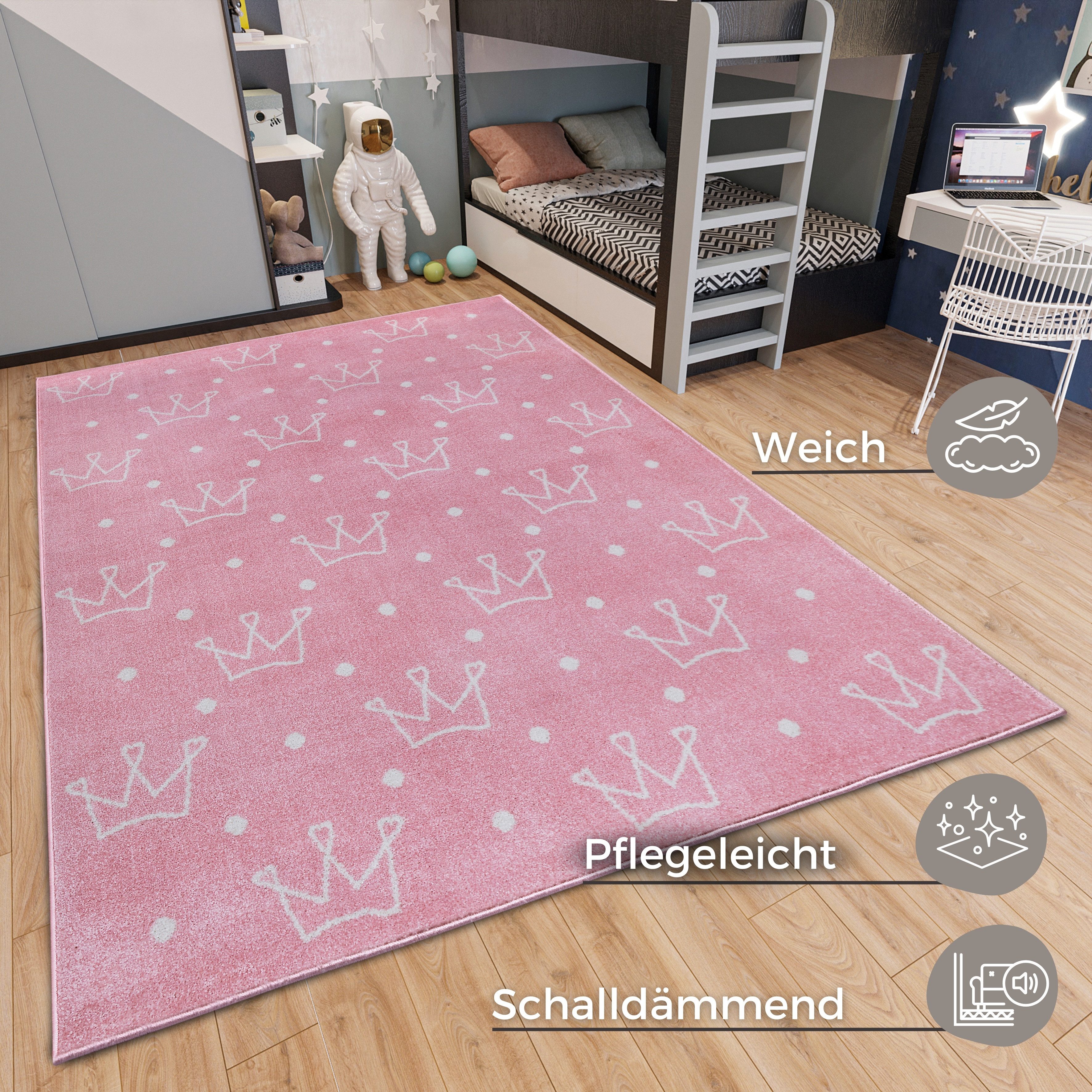 HANSE Home Kindervloerkleed Adventures Crowns Speeltapijt, stevig, kinderkamer, kortpolig, speelondergrond