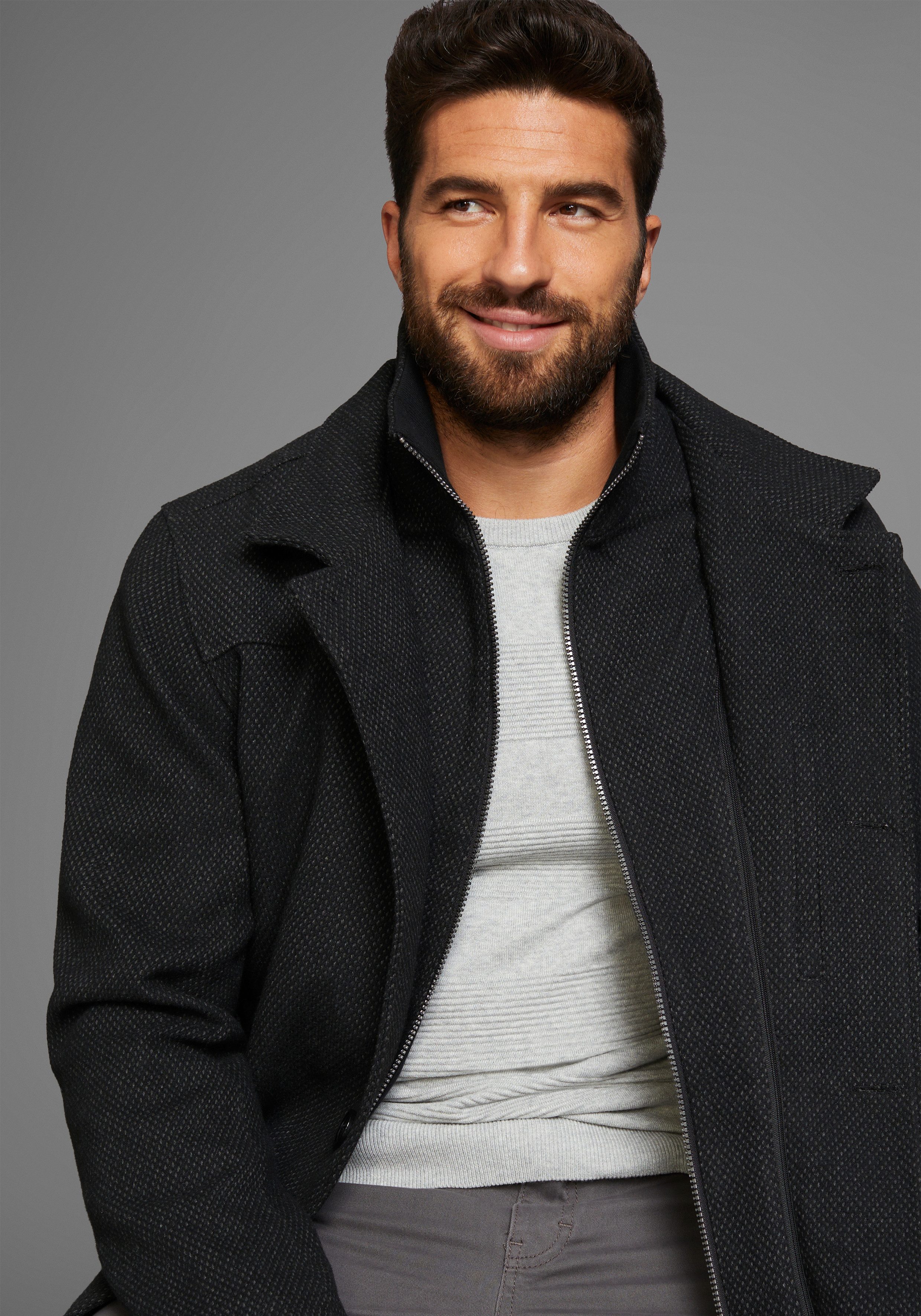 Bruno Banani Lang jack van polyester casual stijl met 6 zakken