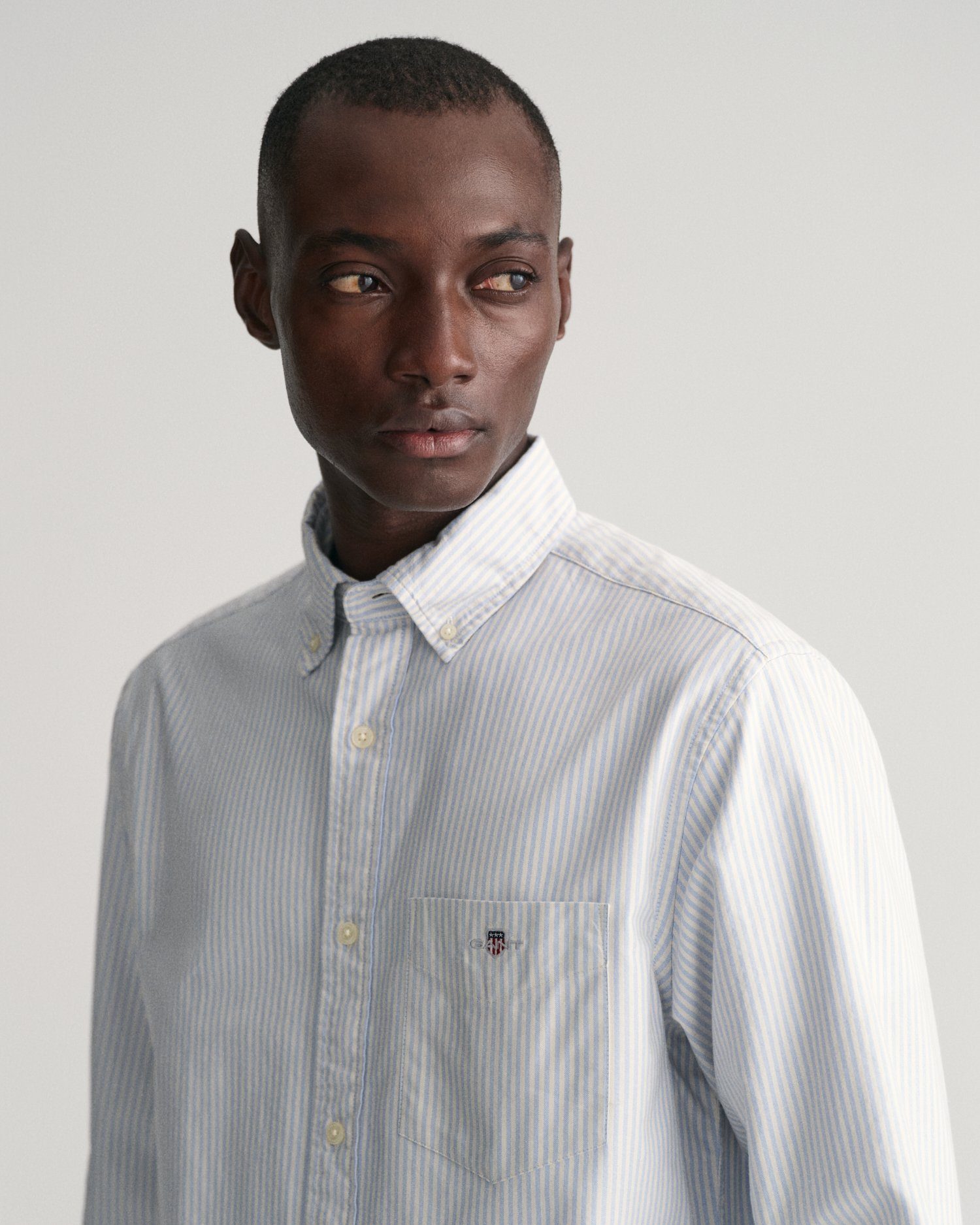 Gant Overhemd met lange mouwen Regular fit Oxford overhemd gestructureerd duurzaam dikker gestreept