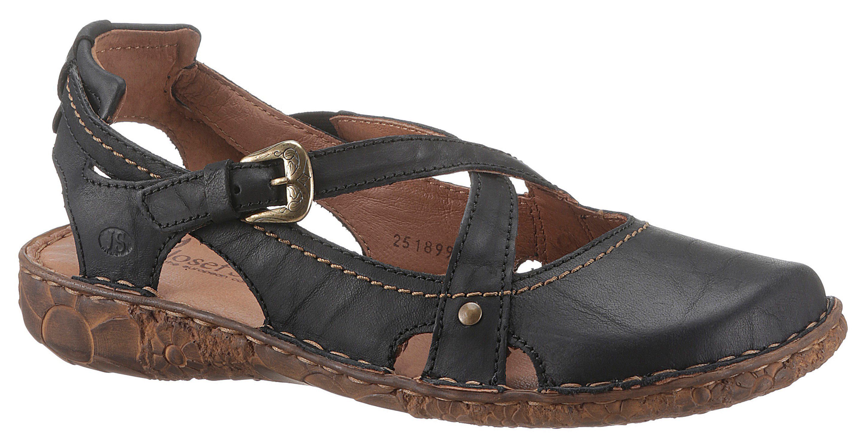 Josef Seibel Sandalen Rosalie 13 zomerschoen, sandaal, bandjes sandaal, in used-look dames sportieve sandalen maat 36 zwart