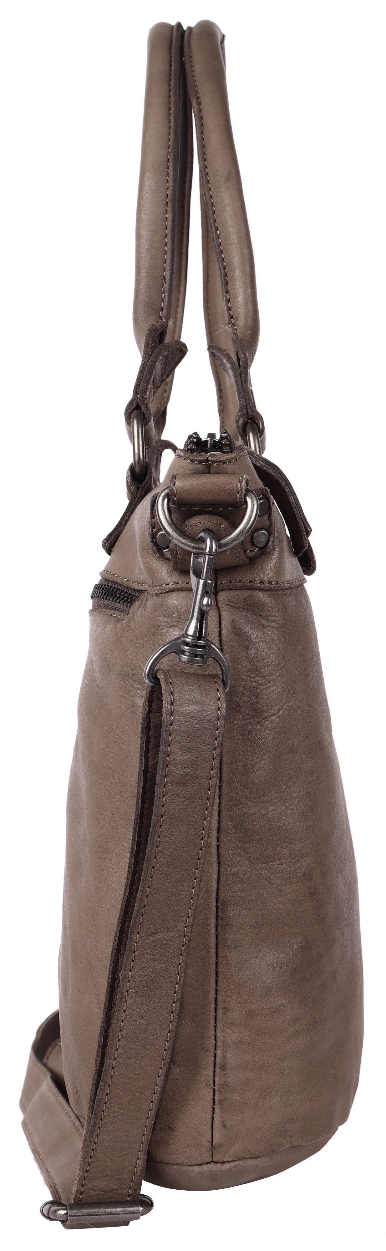 HARBOUR 2nd Shopper Bianca van leer met kenmerkende merk-anker-label en sierhanger