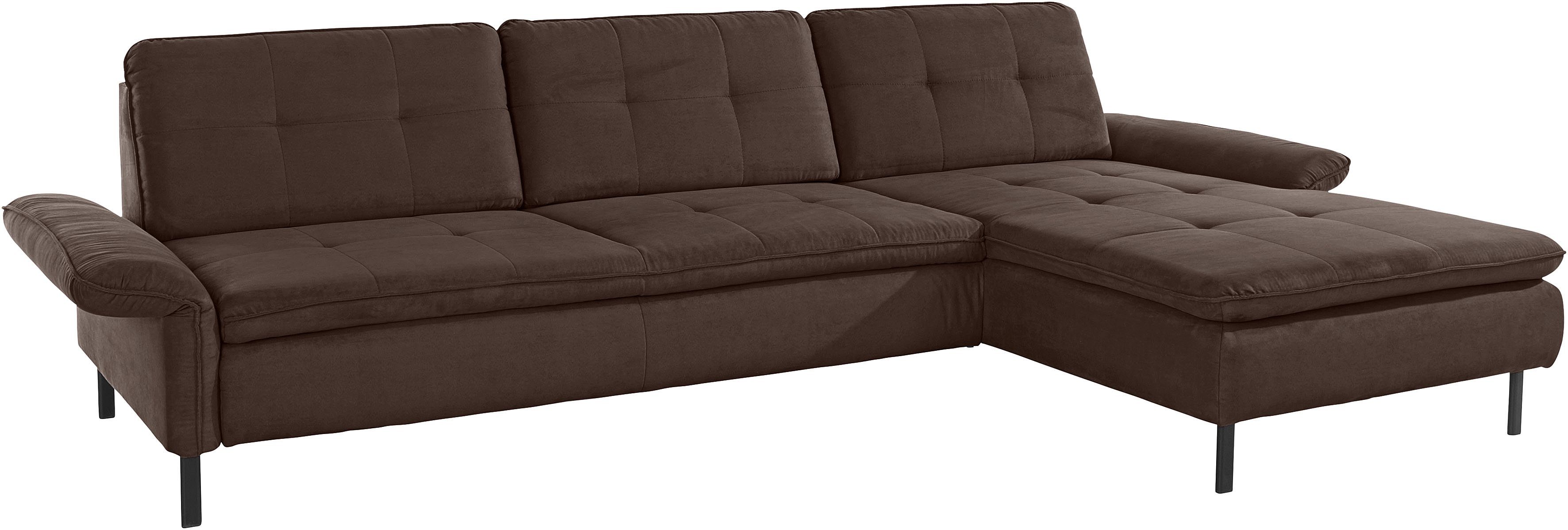 INOSIGN Hoekbank Birkholm L-vorm Verstelbare armleuningen, ook in Easy Clean bekleding - met water te reinigen