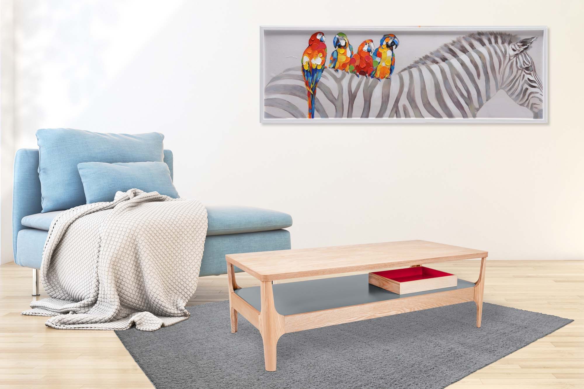 Kayoom Salontafel Koffietafel Addison, salontafel, open, opvallend ontwerp Bijzonder ontwerp, tafelpoten van massief hout, van stevig materiaal (1 stuk)