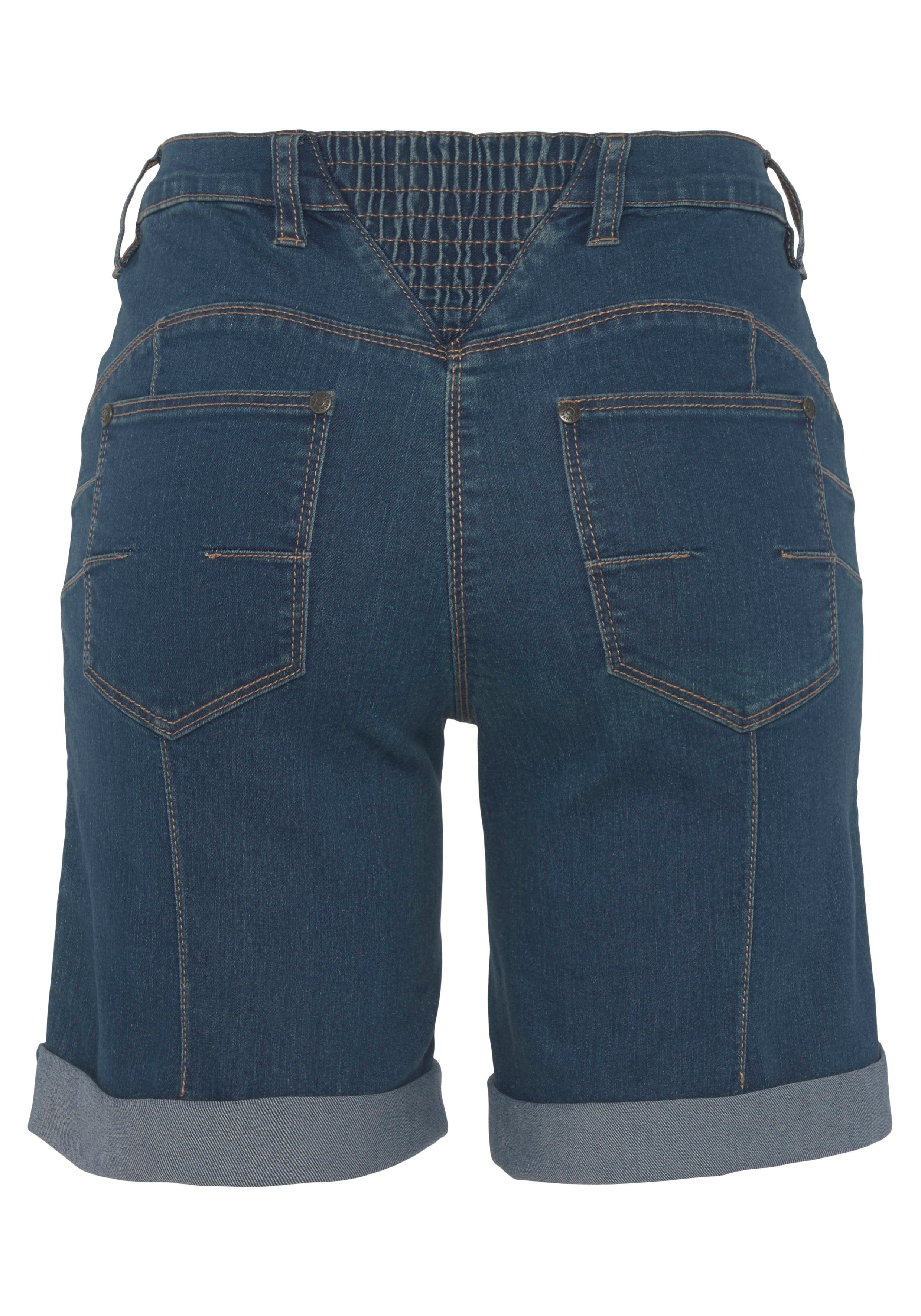 Arizona Jeansbermuda wijde pasvorm, korte pasvorm, hoge taille