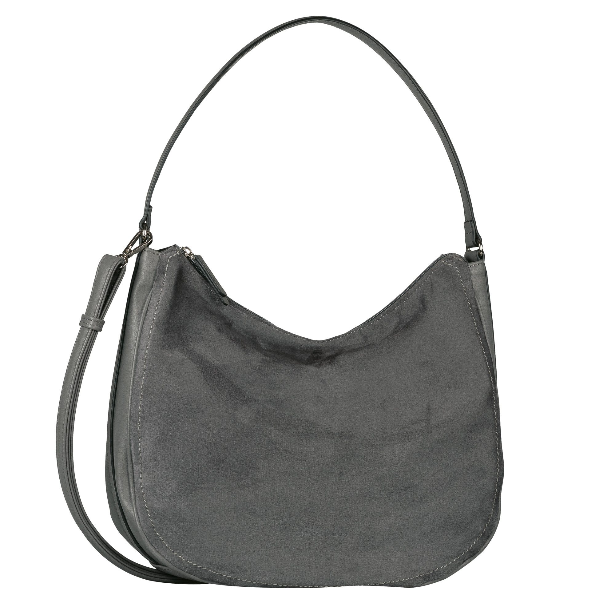 Tom Tailor Hobo-tas Lorella van zacht suede-imitaat met fijn nerf imitatieleer bezet