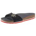 tommy hilfiger slippers th molded footbed flat sandal met th-element blauw