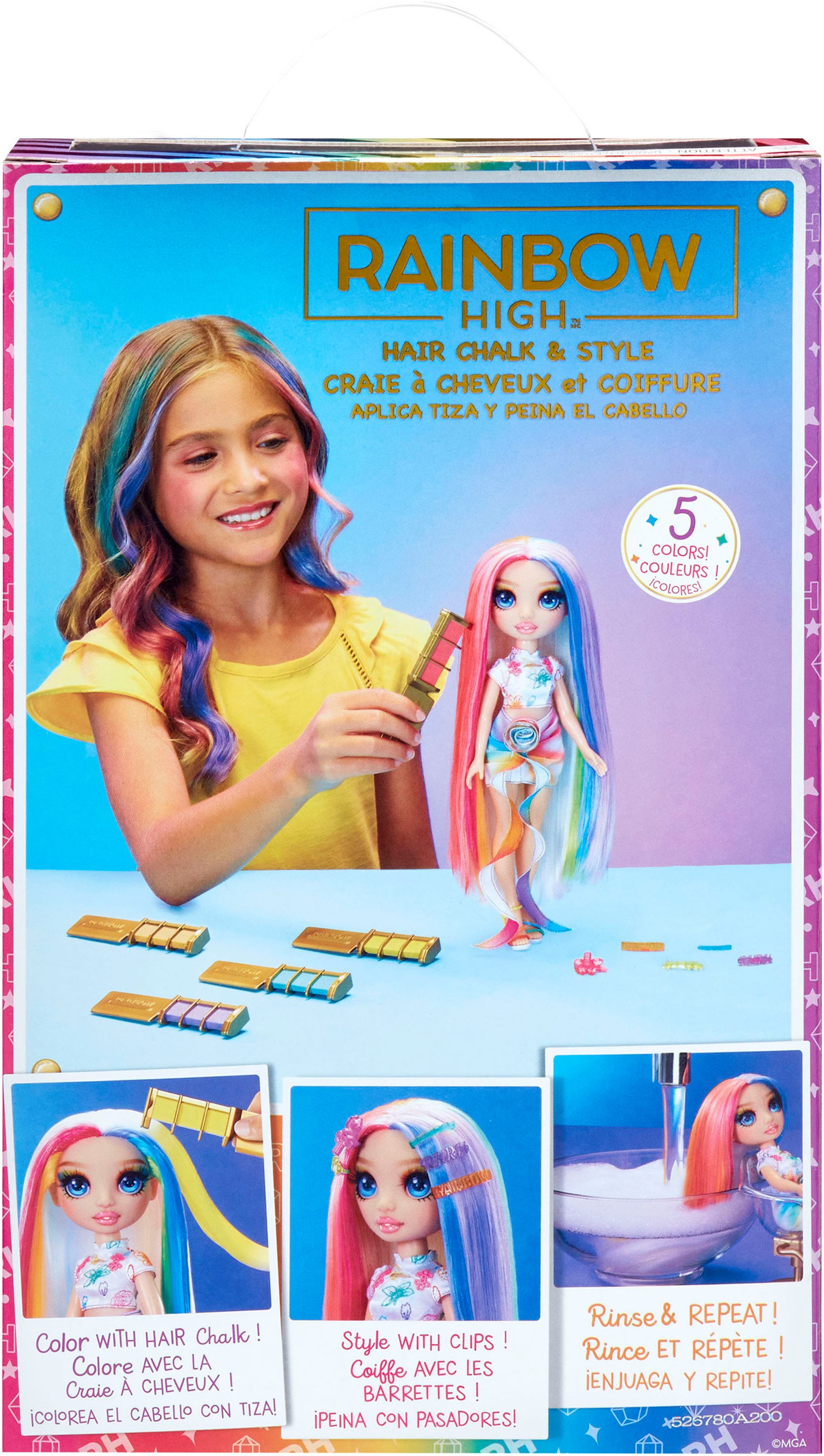 RAINBOW HIGH Aankleedpop Rainbow High Hair Chalk & Style Doll- Amaya (Rainbow)