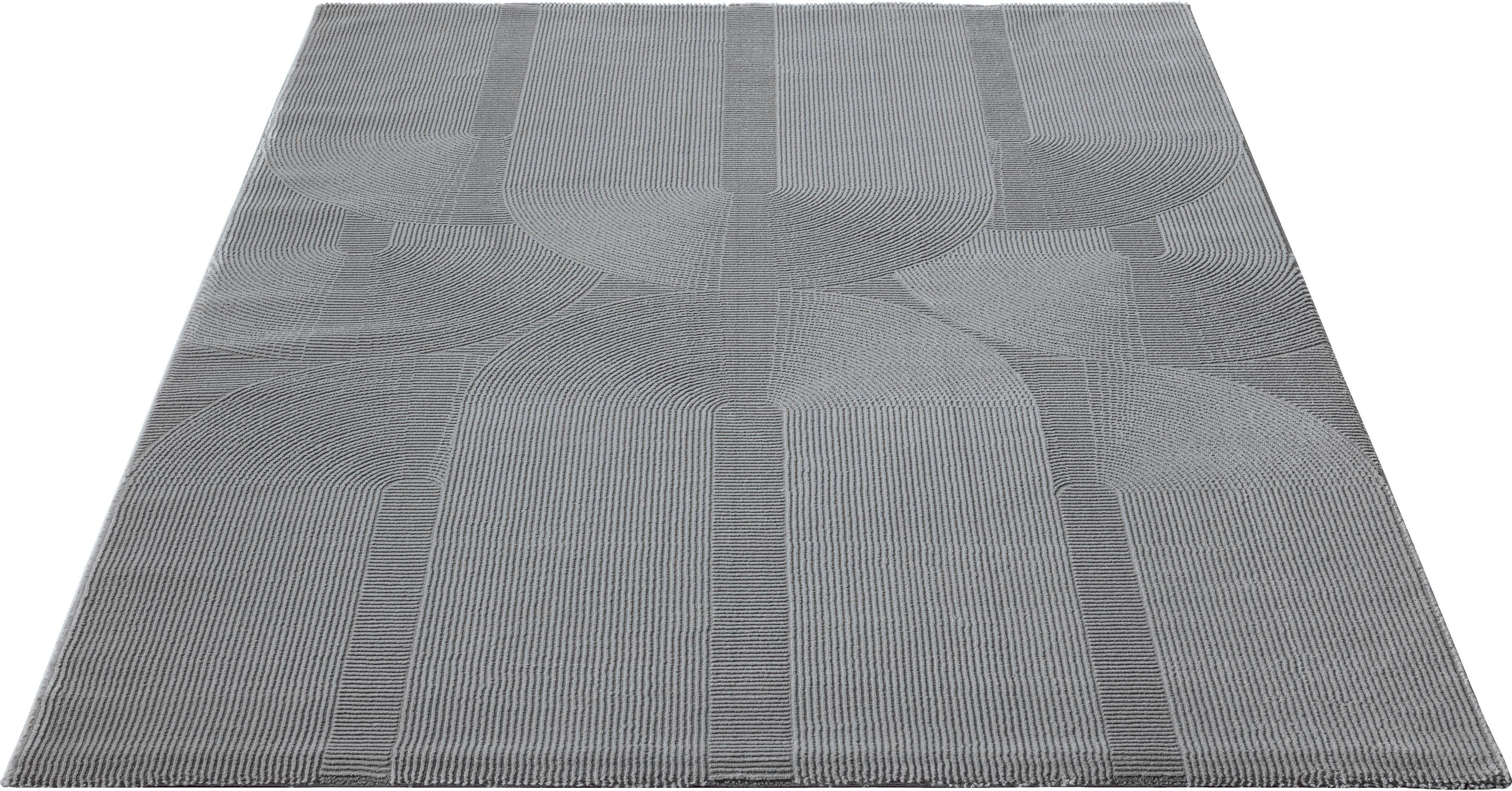merinos Vloerkleed Sign 1904 Hoog-laag structuur, geometrisch, 100% gerecycled polyester, woonkamer