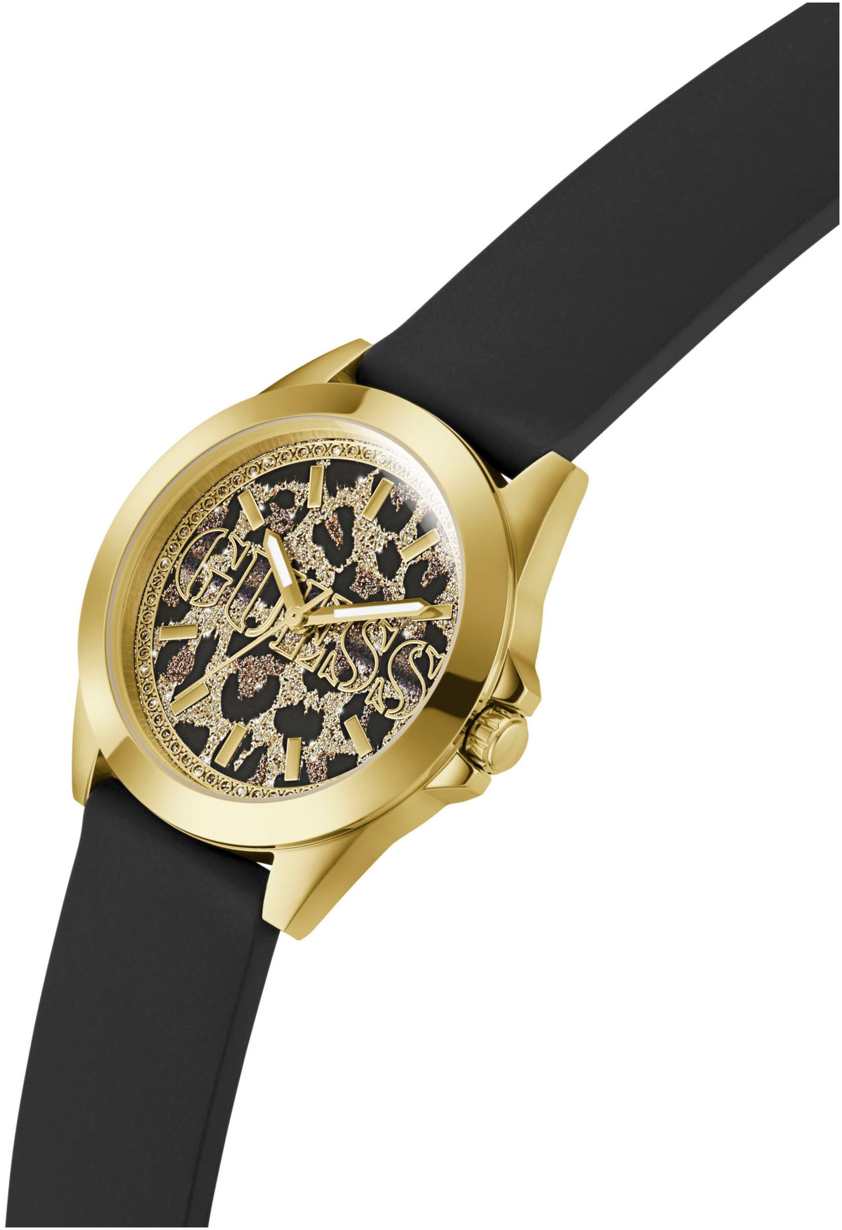 Guess Kwartshorloge MENAGERIE Horloge, dameshorloge, siliconen band, mineraalglas, analoog