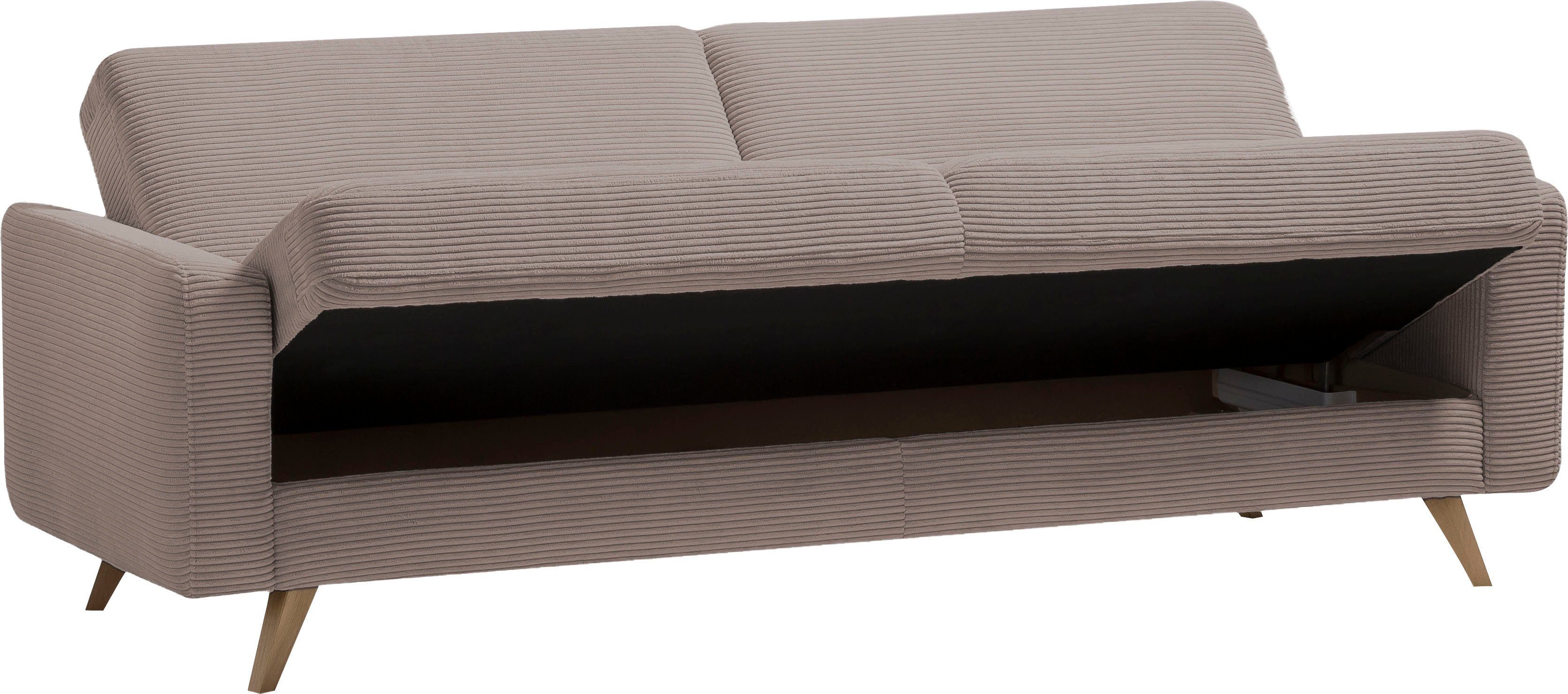 exxpo - sofa fashion 3-zitsbank Samso, elegant en comfortabel, actuele cord bekleding, kantelbank