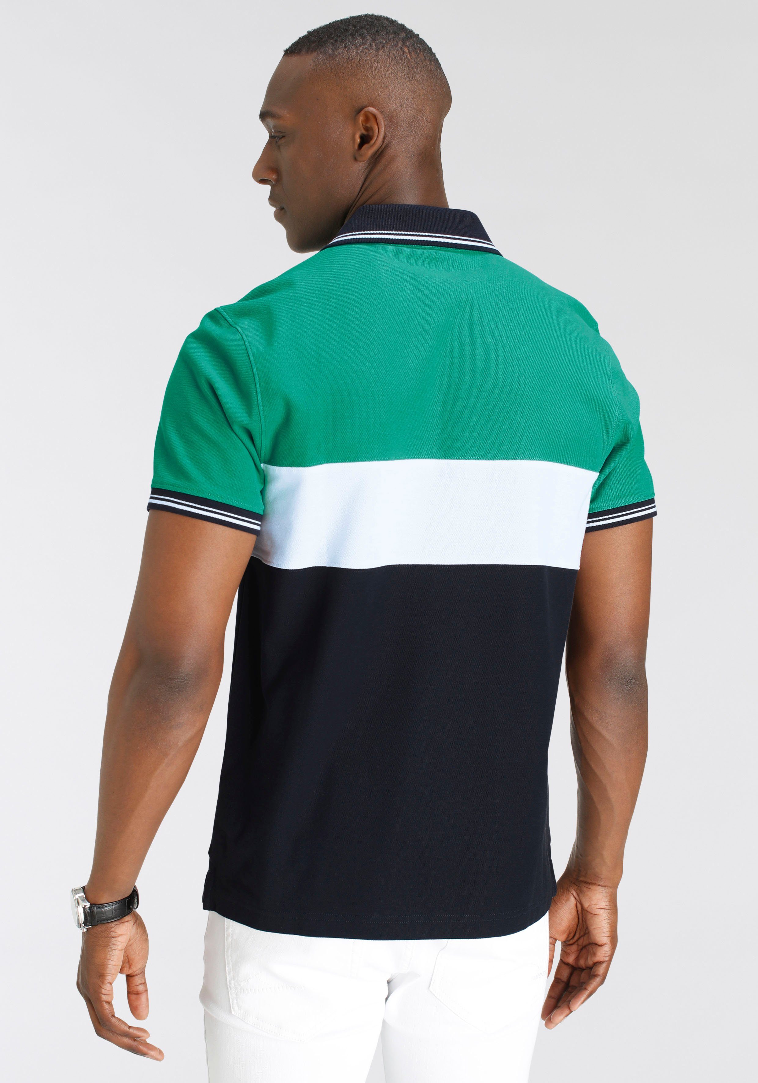 DELMAO Poloshirt Korte mouwen, regular fit, met colorblocking-ontwerp