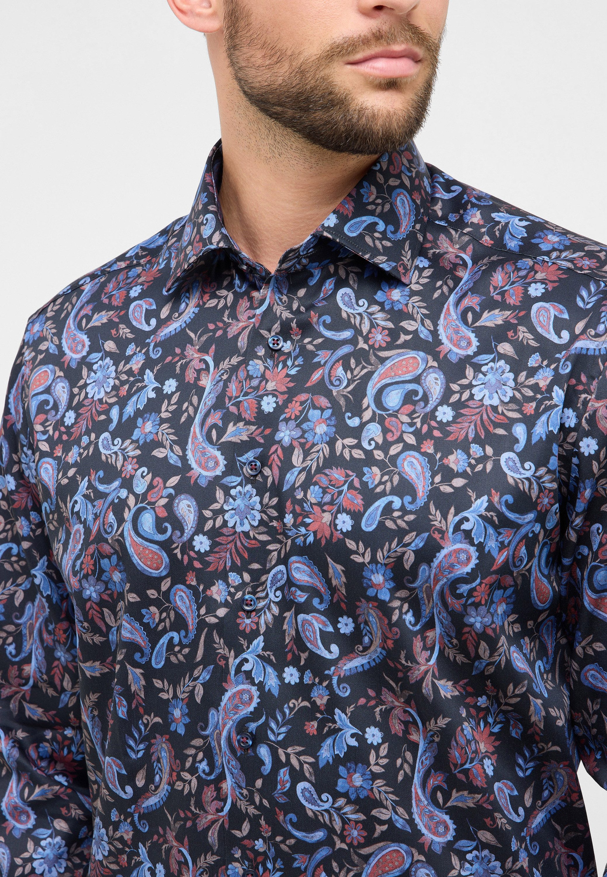 Eterna Overhemd met lange mouwen Comfort fit NON IRON (strijkvrij)