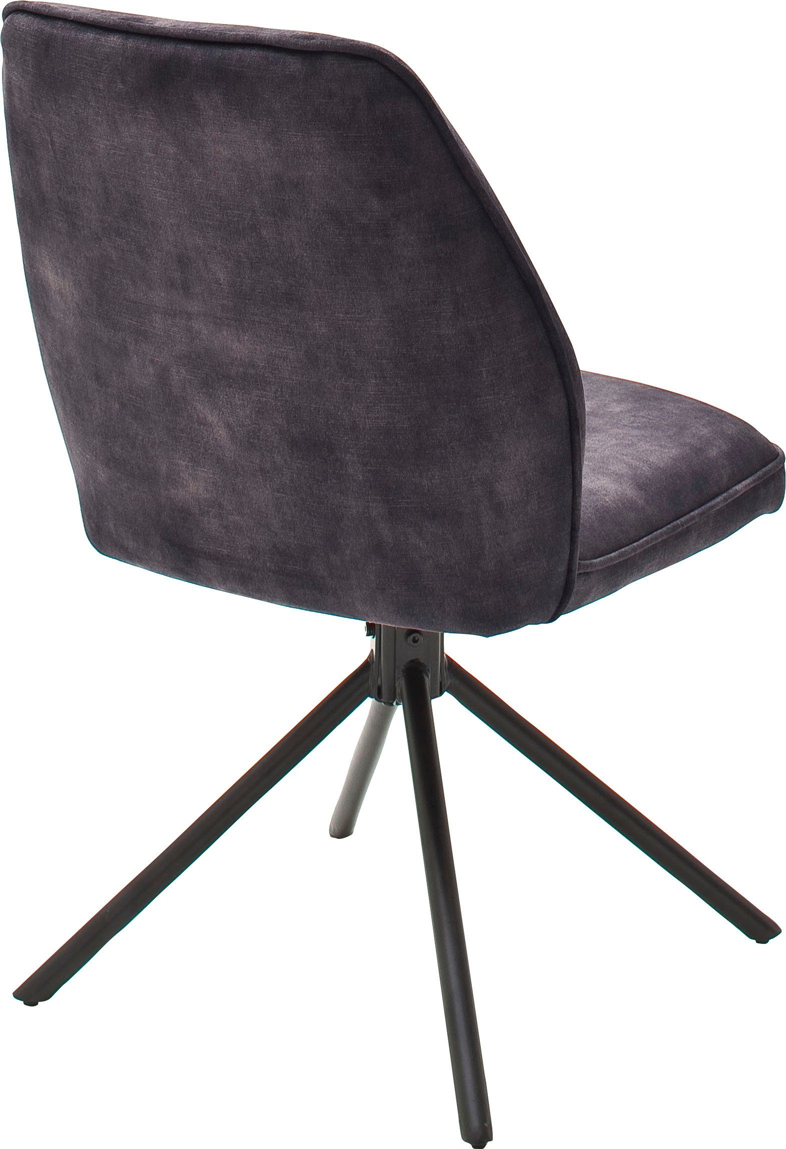 MCA furniture Eetkamerstoel OTTAWA Vintage suède-look met opstaande naad, stoel belastbaar tot 120 kg (set, 2 stuks)