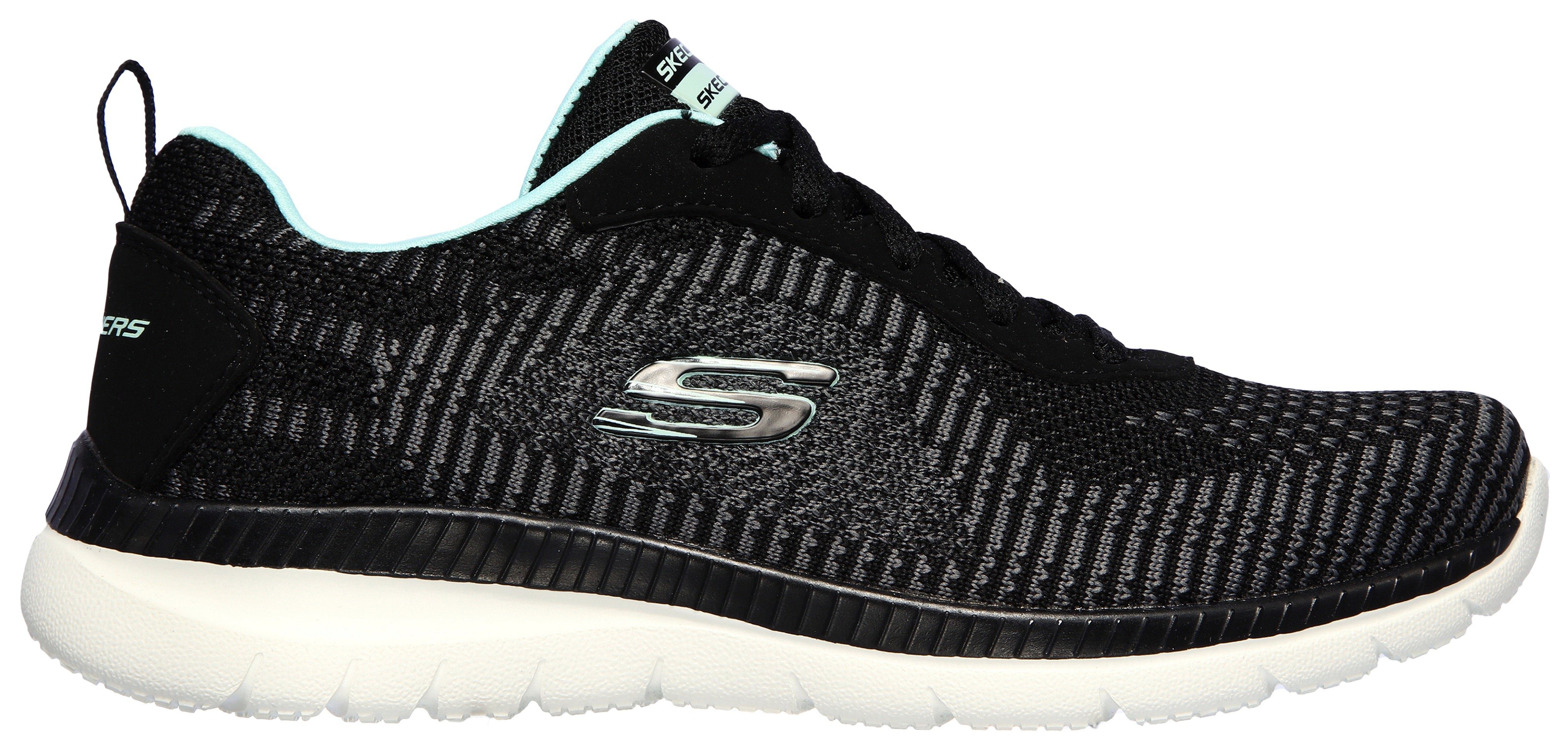 Skechers Sneakers BOUNTIFUL-PURIST in brei-look, vrijetijdsschoen, lage schoen, veterschoen
