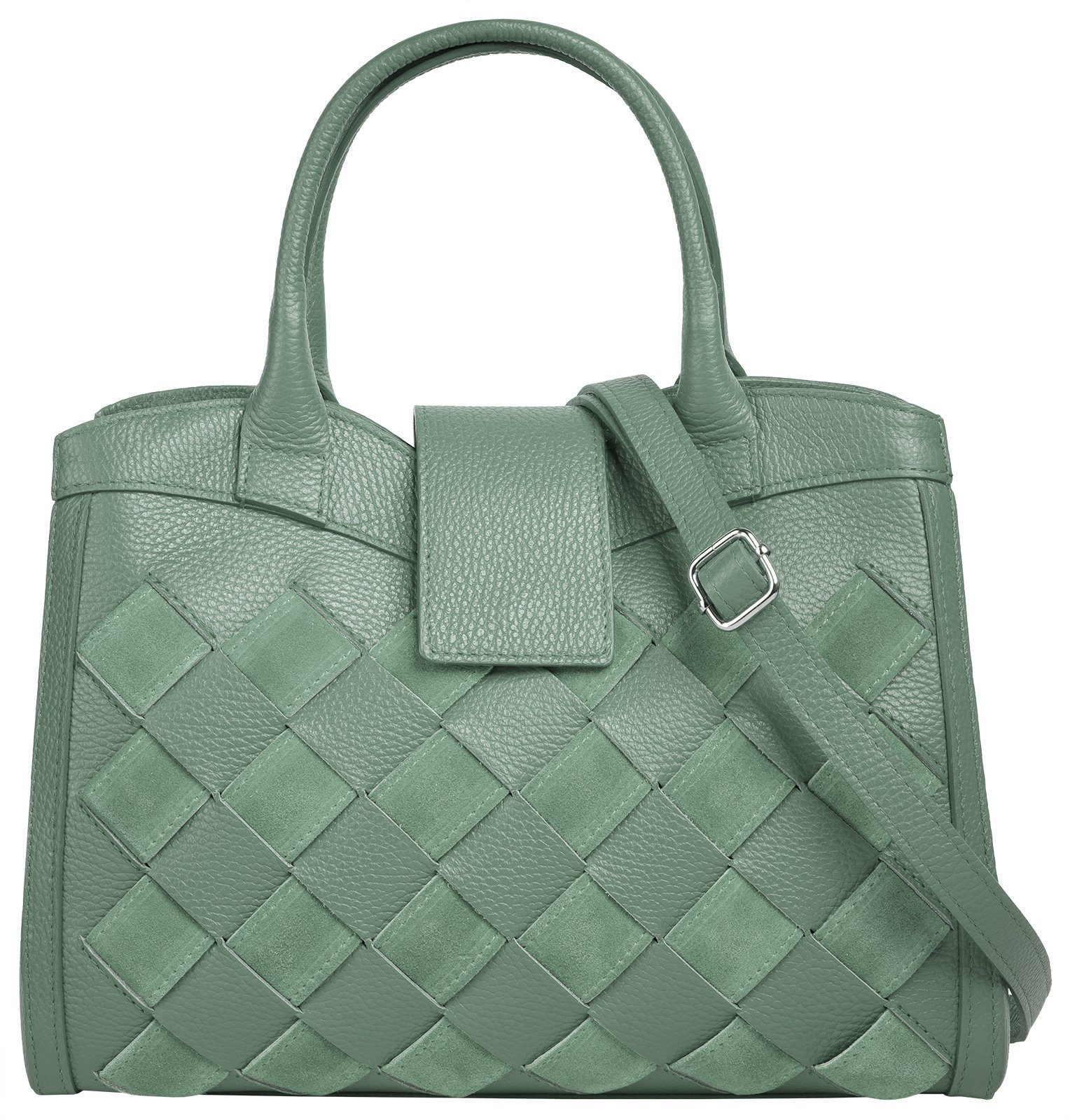 Samantha Look Tas echt leer, made in italy dames tassen groen