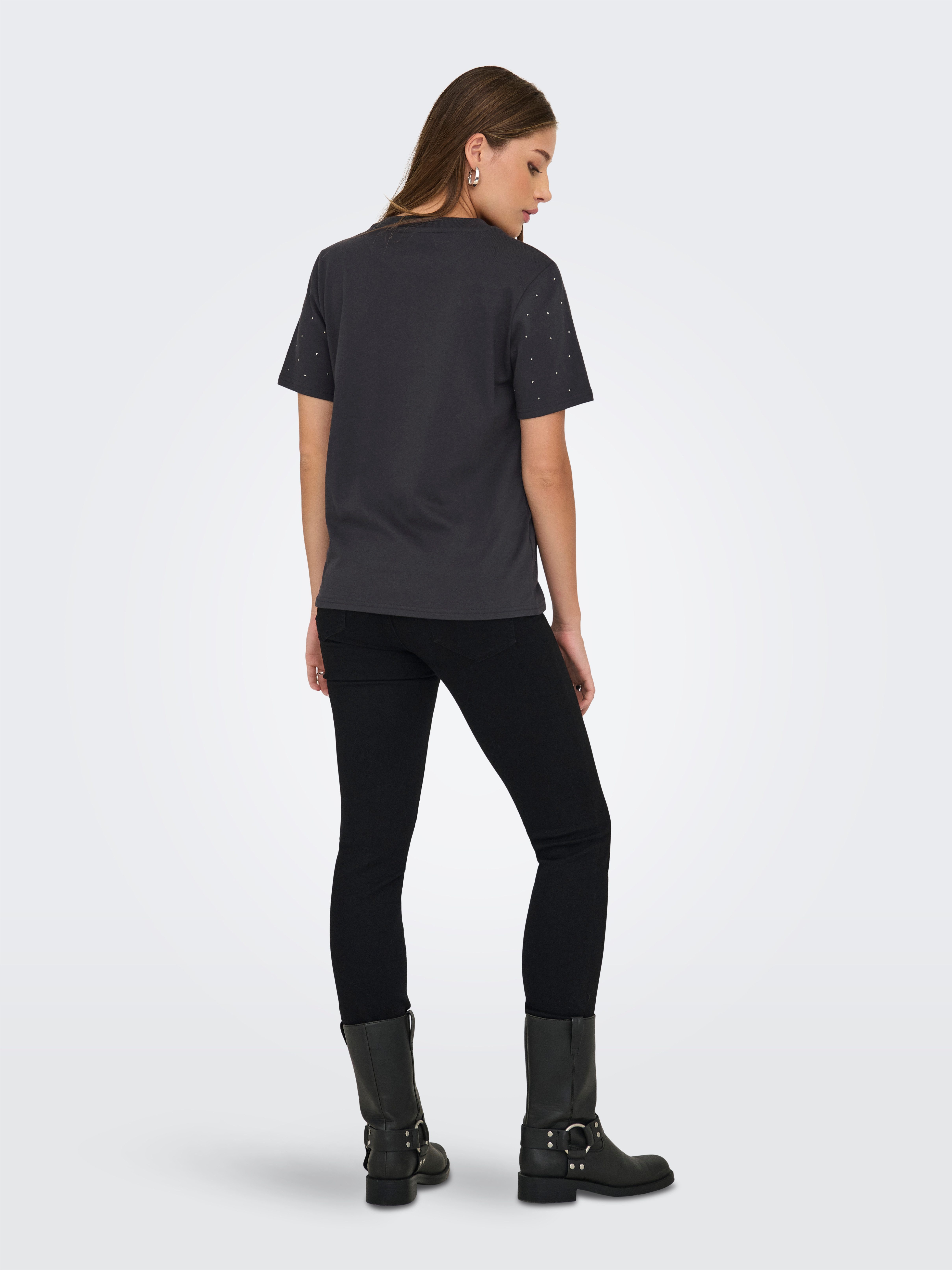 Only Shirt met korte mouwen ONLMONJA S/S STUDS TEE JRS