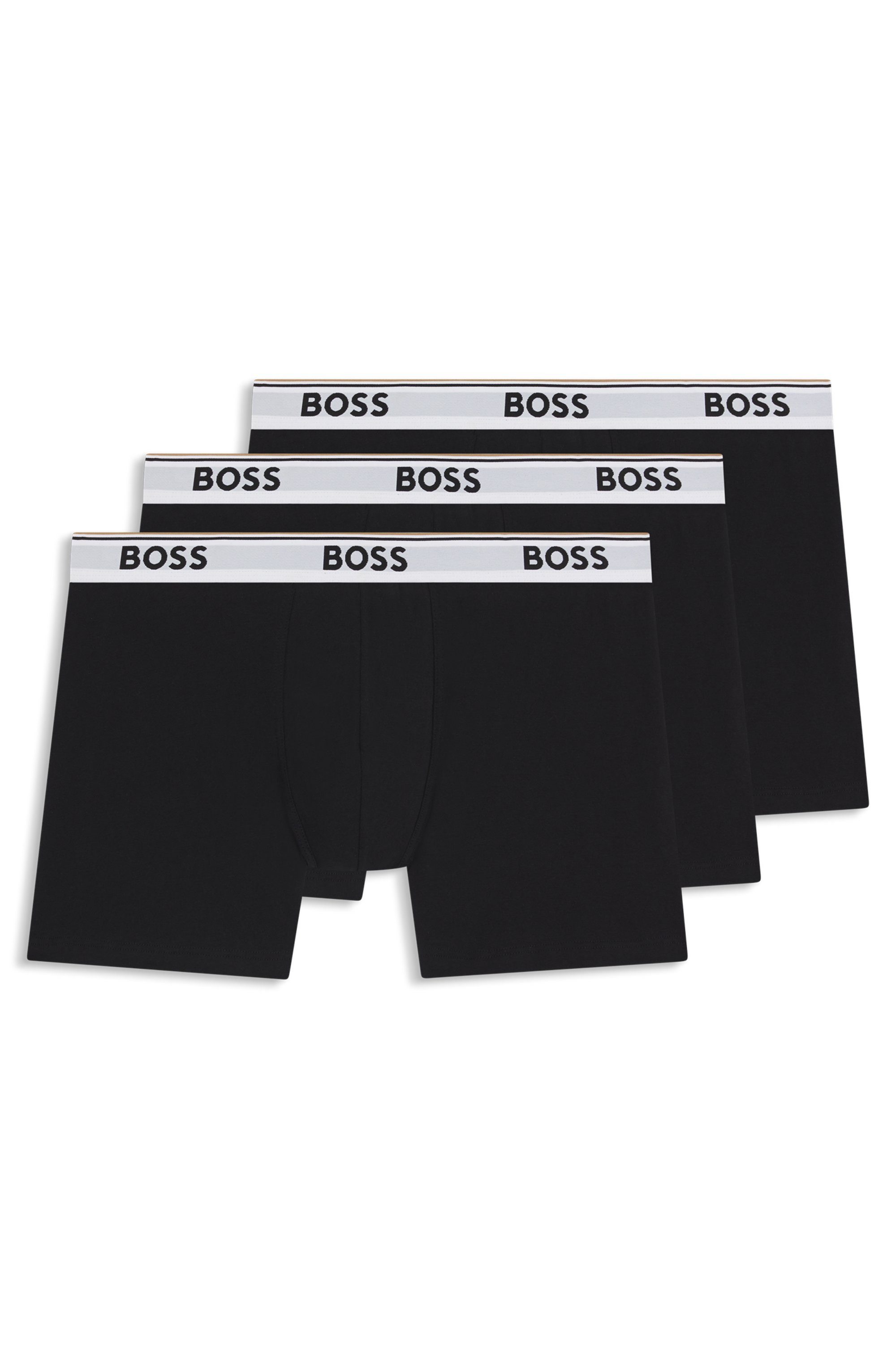 BOSS Lange boxershort BRIEF 3 PACK met in kleur bijpassende weefband (3 stuks)