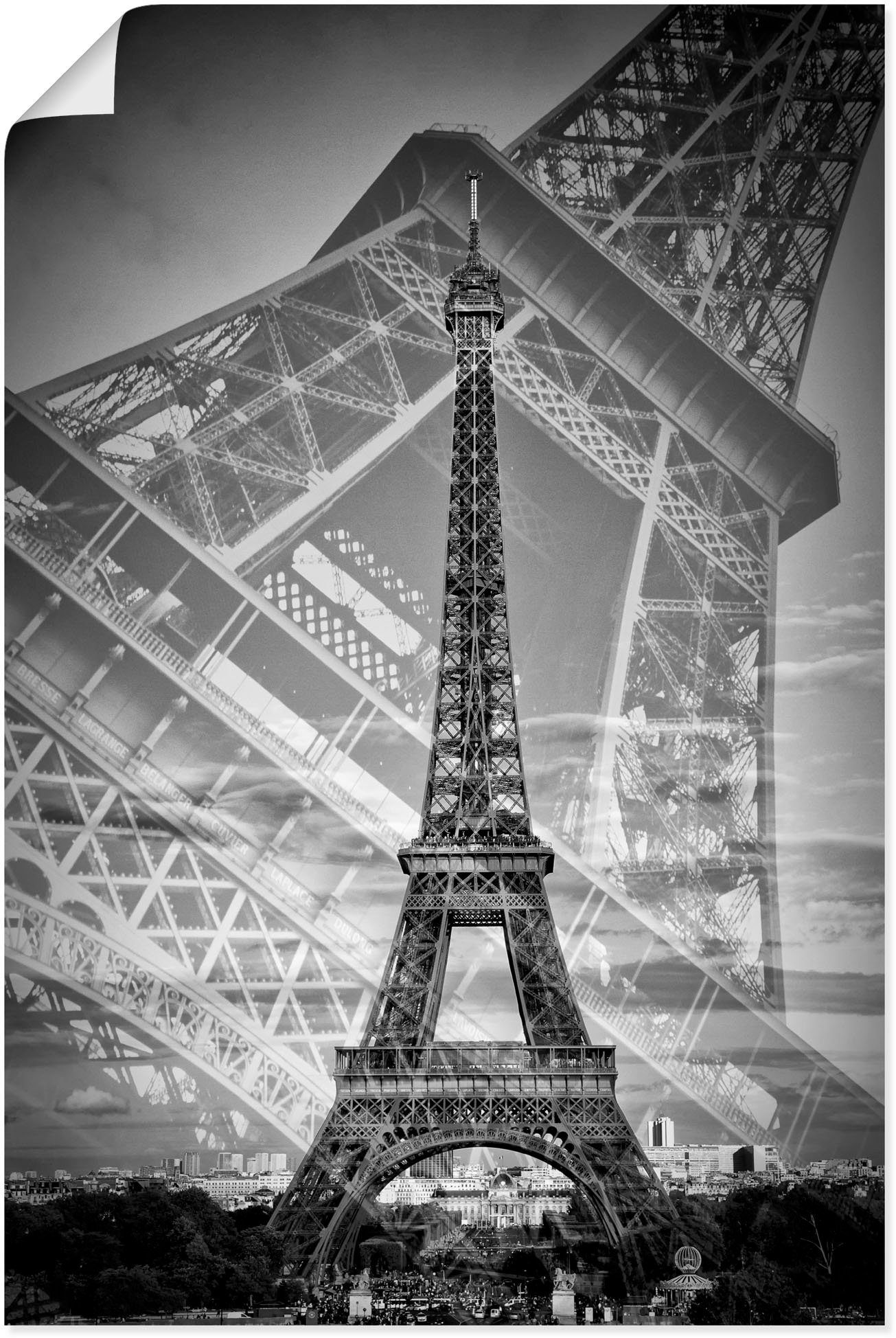Artland Artprint De dubbele Eiffeltoren II in vele afmetingen & productsoorten - artprint van aluminium / artprint voor buiten, artprint op linnen, poster, muursticker / wandfolie