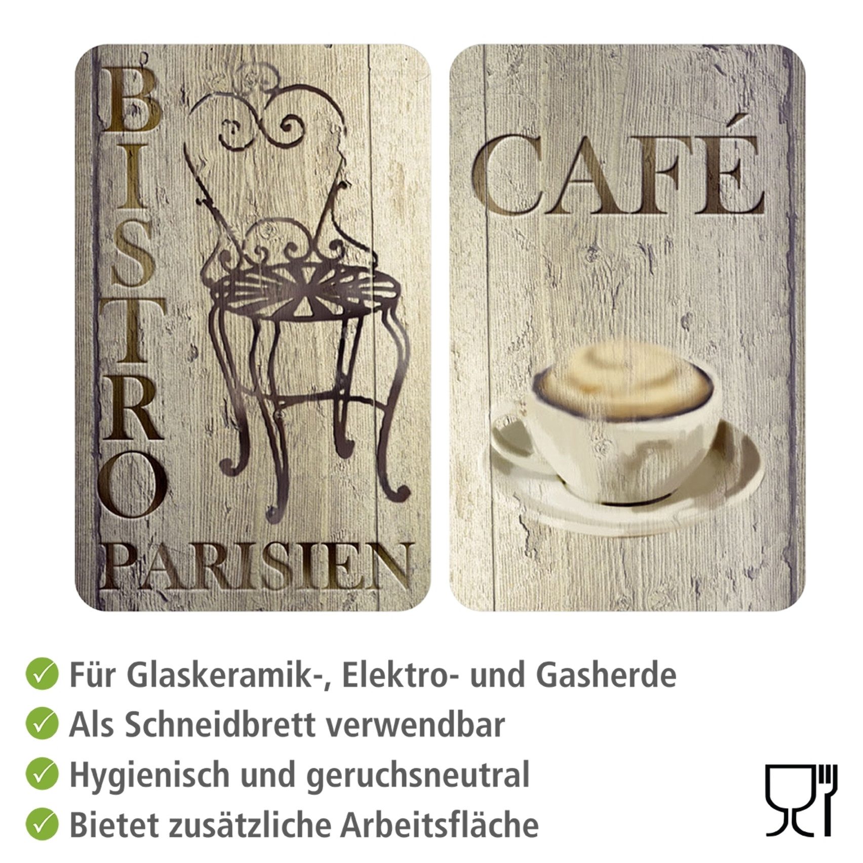 WENKO Kookplaatdeksel Universeel model Bistro (set, 2-delig)