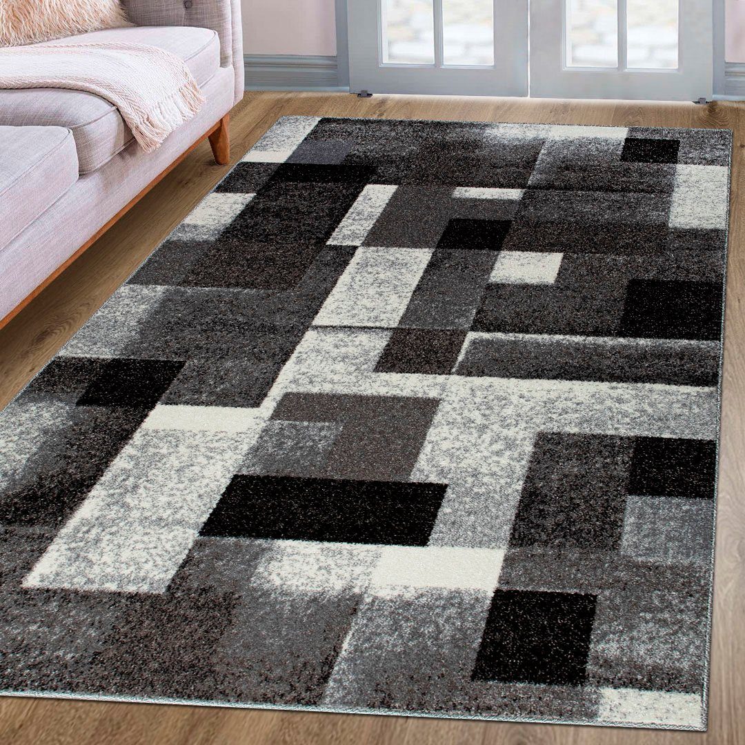 my home Vloerkleed Corine met bijzonder zachte pool, kortpolig, modern ruitontwerp, grafisch