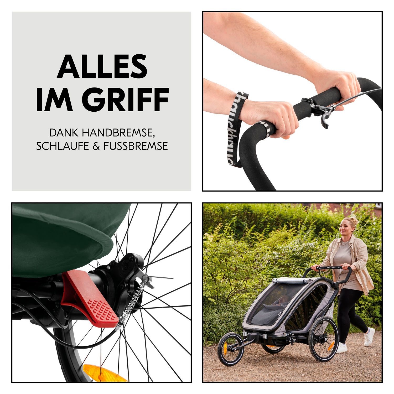 Hauck Kinderen fiets aanhanger Bike N Walk Duo voor 2 kinderen, incl. dissel