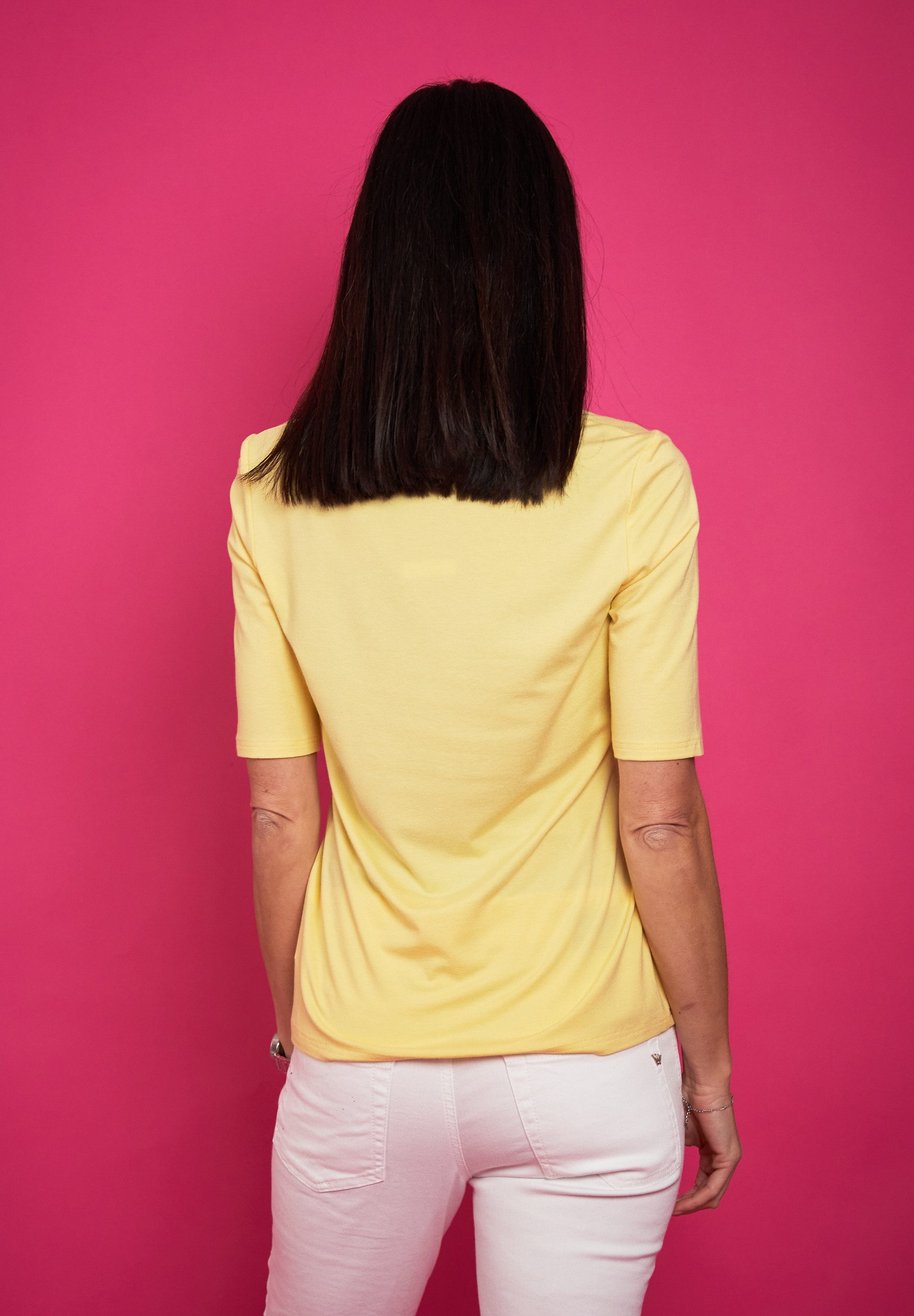 Seidel Moden Shirt met V-hals met halve mouwen van zacht materiaal, made in germany