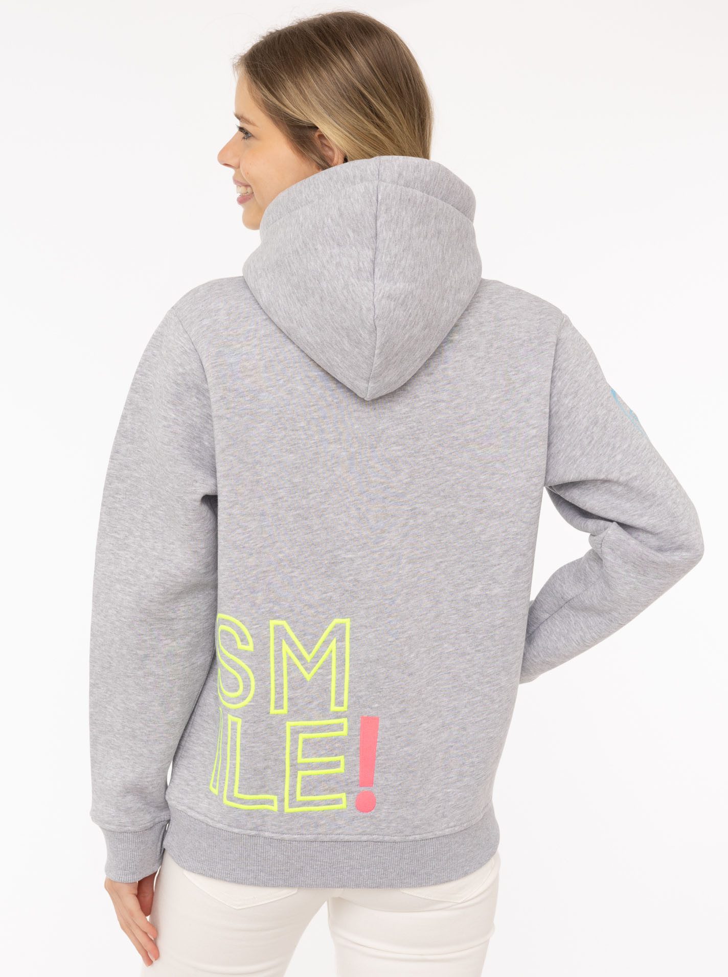 Zwillingsherz Hoodie Alissa 2.0 met smile borduurwerk voor en achter