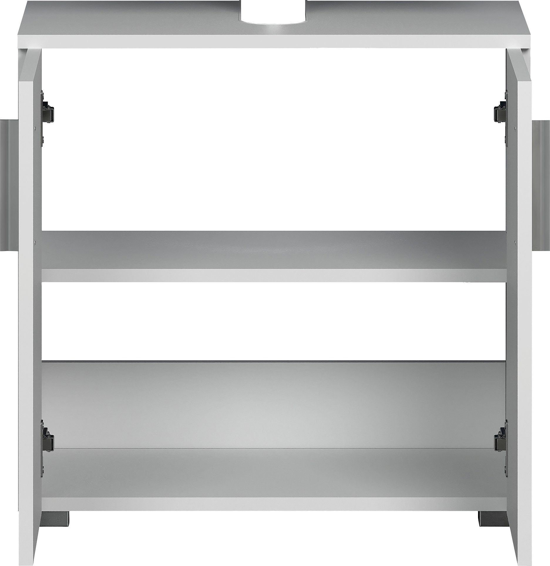 welltime Wastafelonderkast Praag Wastafel in hoogglans wit - 60/34/58 cm - Sifonuitsparing 7/24 cm (1 stuk)