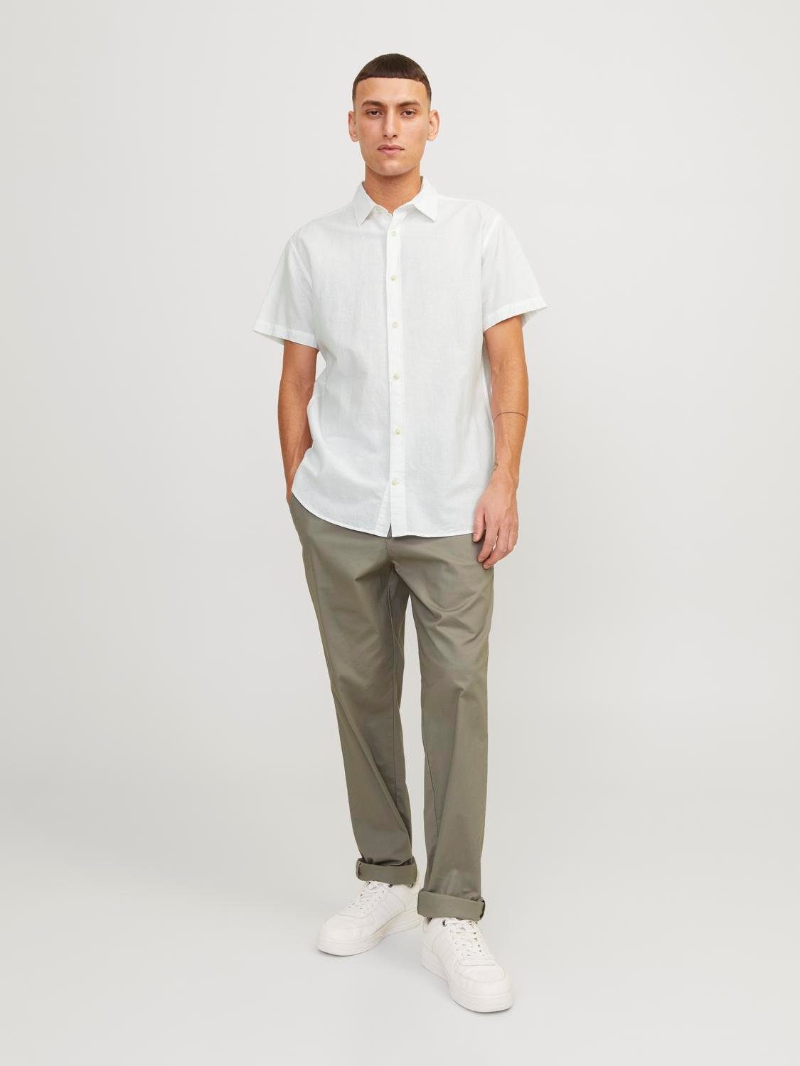 Jack & Jones Overhemd met korte mouwen JJESUMMER LINEN BLEND SHIRT SS SN