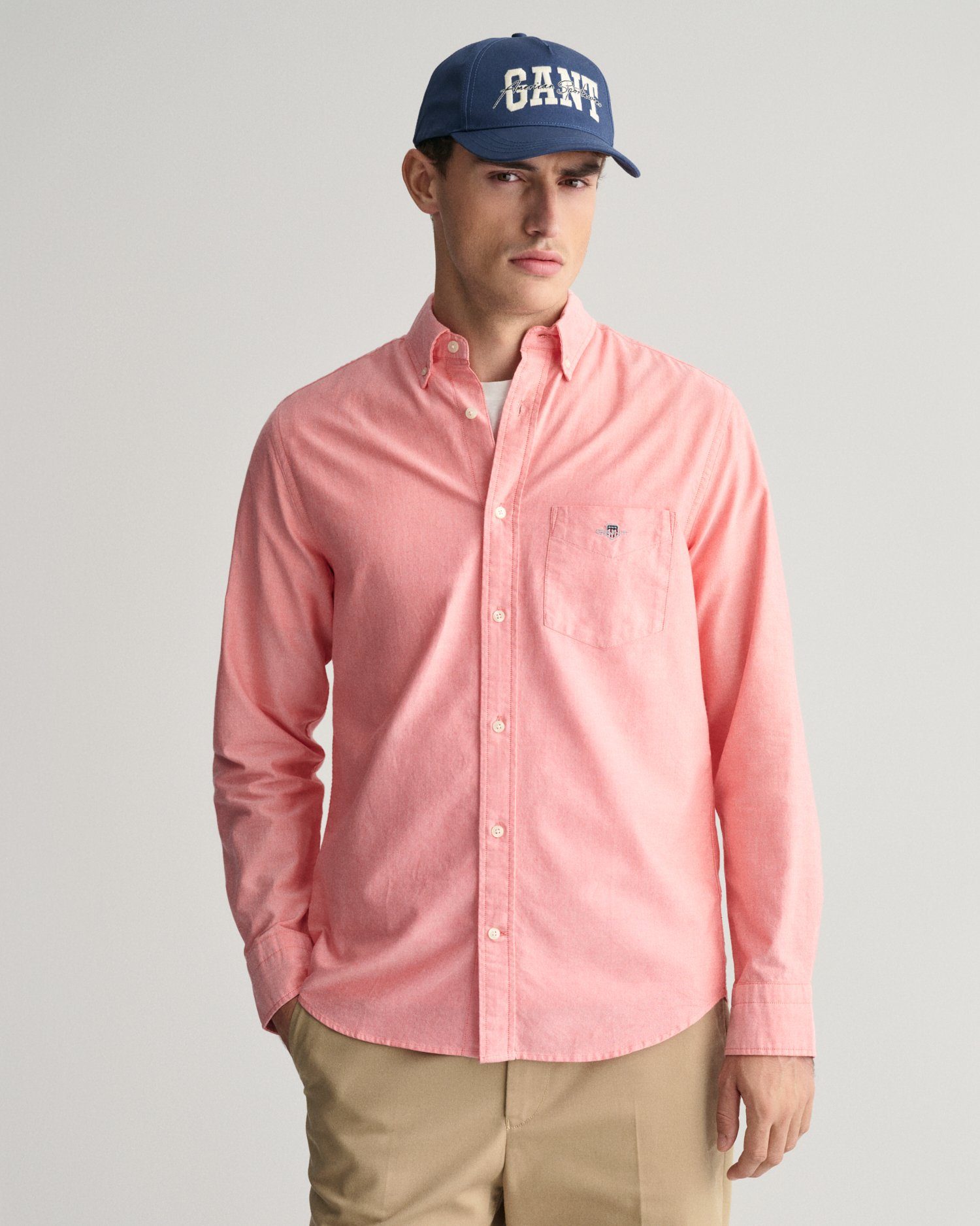 Gant Rood Casual Overhemd met Lange Mouwen Pink Heren