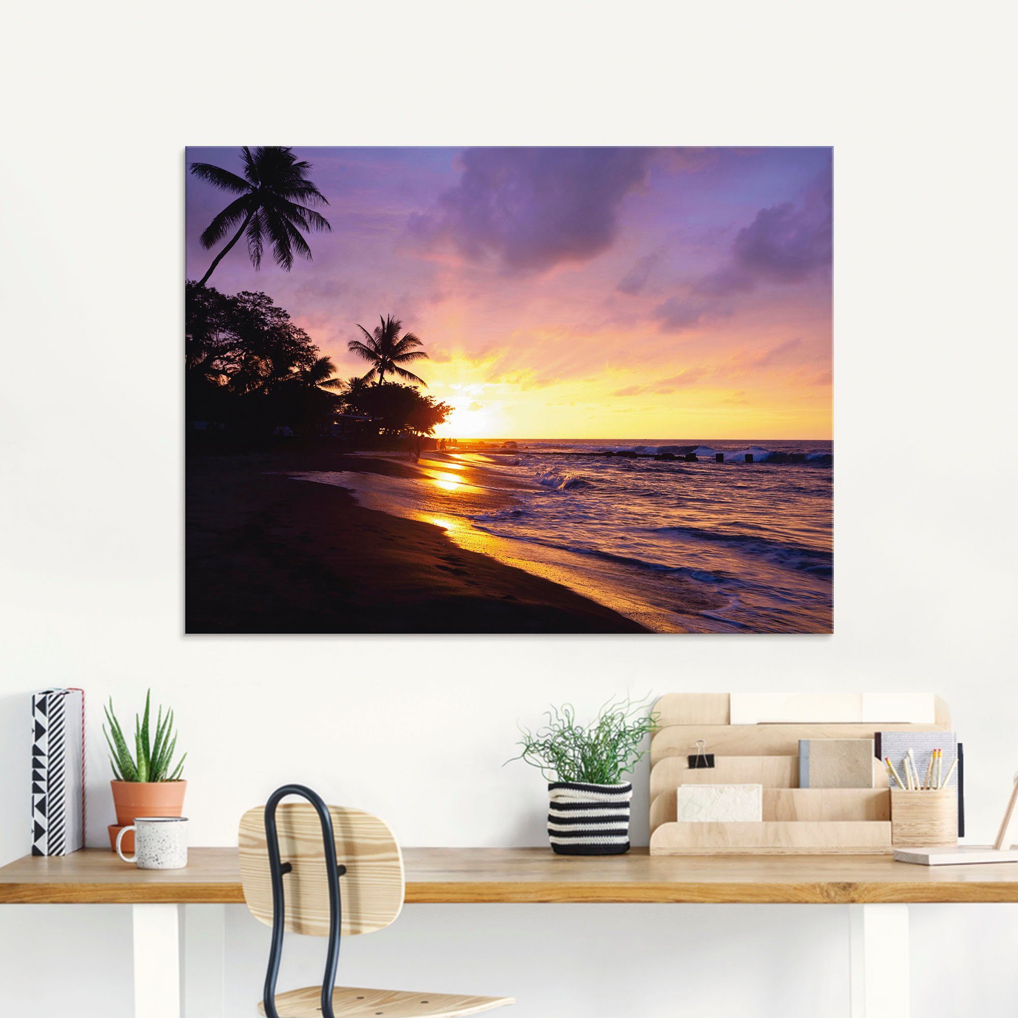 Artland Print op glas Tropisch strand in verschillende maten