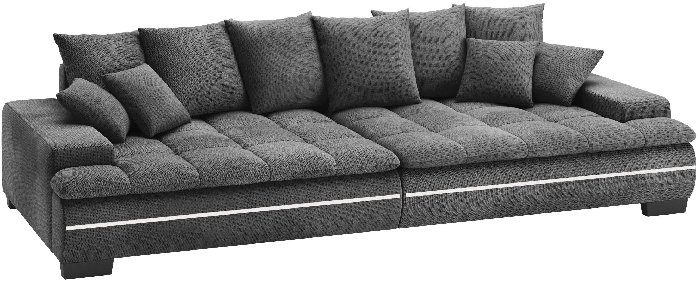 Mr. Couch Megabank Haiti II RGB-LED RGB-LED verlichting, met ambachtelijk gemaakte comfort-stiksel zwart, xxl banken