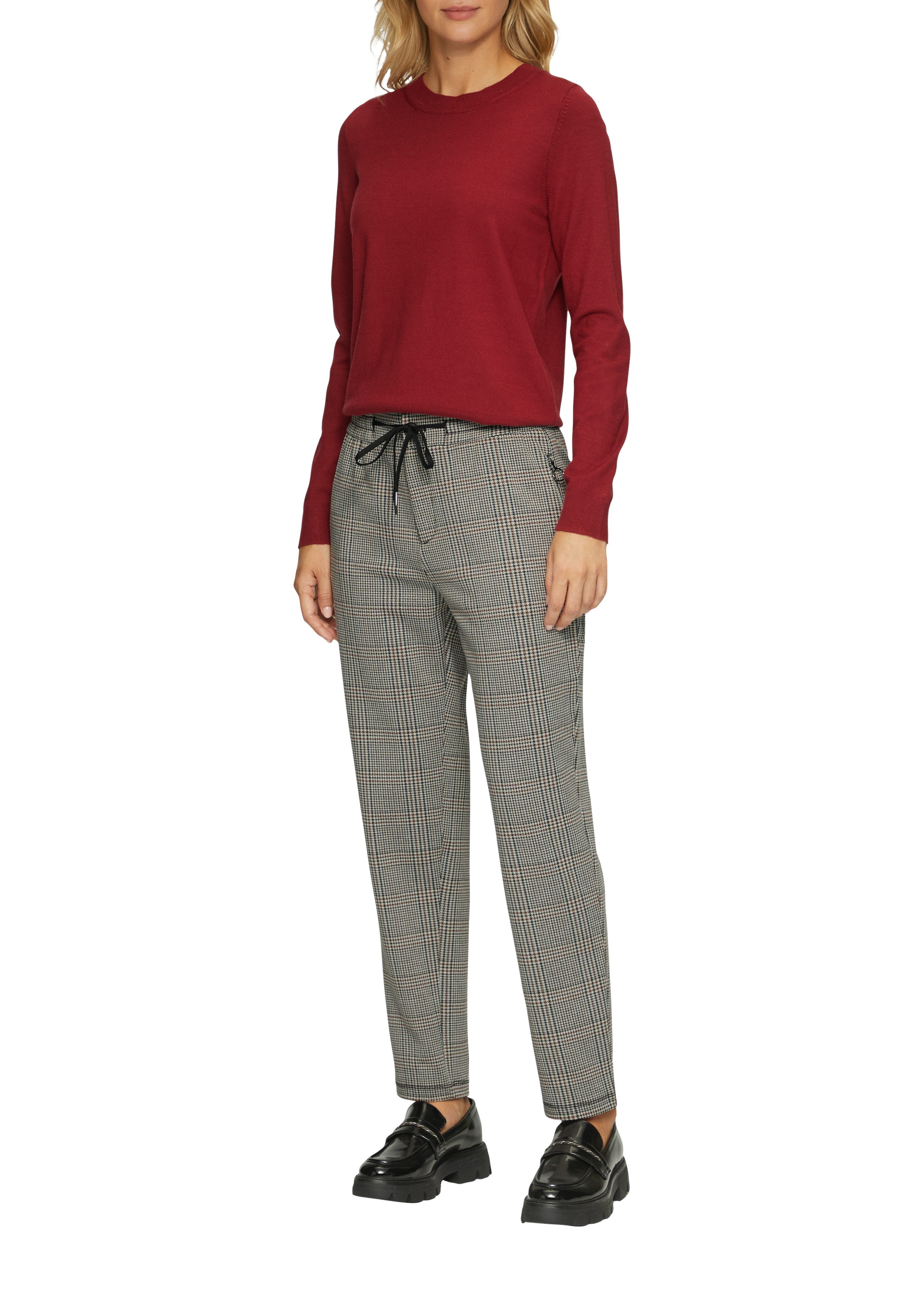 s.Oliver Stoffen broek met ruitpatroon
