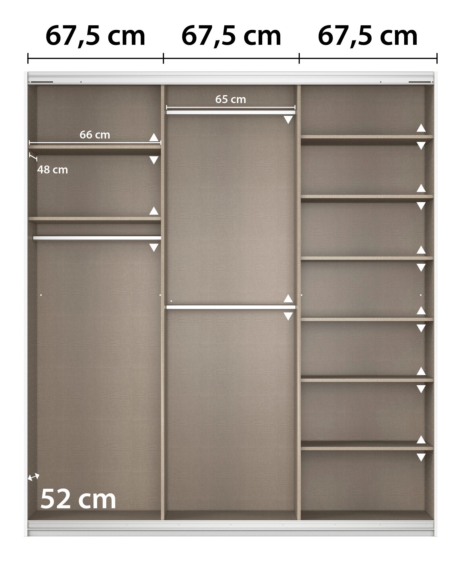 rauch Schuifdeurkast Kledingkast kast OTTO´S CHOICE garderobe AGORDO Top interieur, in 4 breedtes en 2 hoogtes MADE IN GERMANY