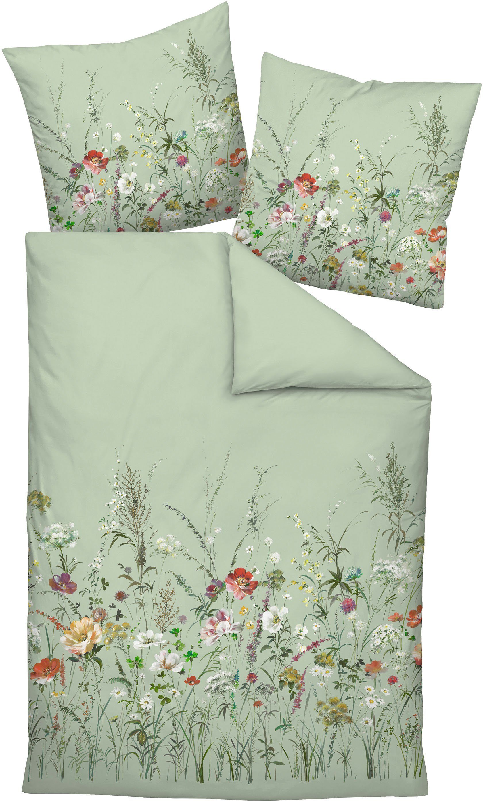 Janine Overtrekset CARMEN S55091-06 *155x220,80x80 dekbedovertrekken groen