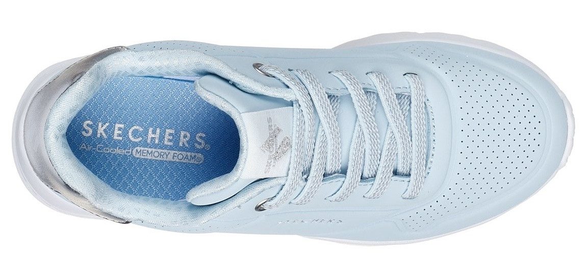 Skechers Sneakers UNO LITE , veterschoenen, plateausneaker met metallic, maat sjabloon om te downloaden
