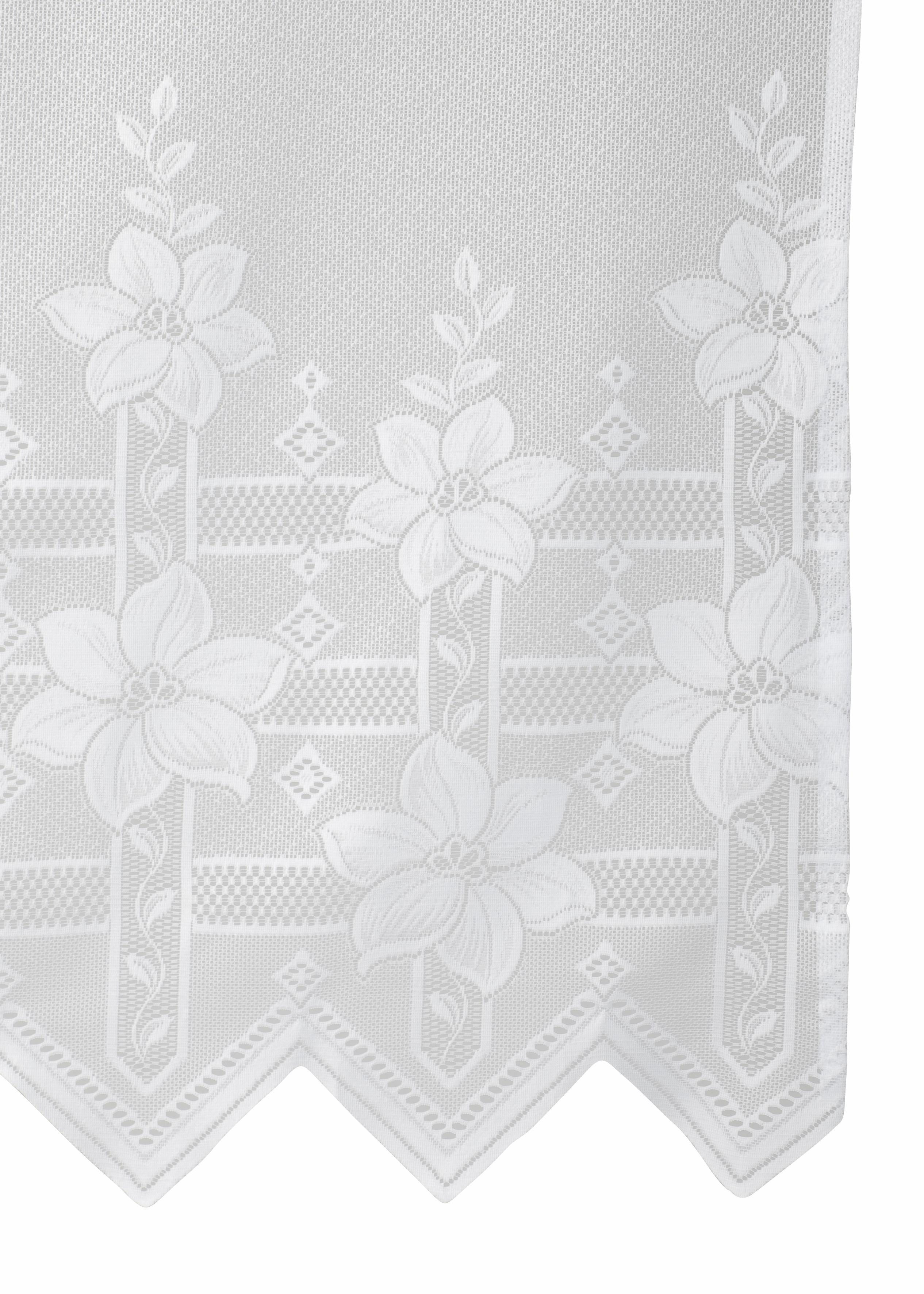 Weckbrodt Gordijn Wenen Jacquard, gestructureerd, allover, bloemig, halfdoorzichtig, bies, store (1 stuk)