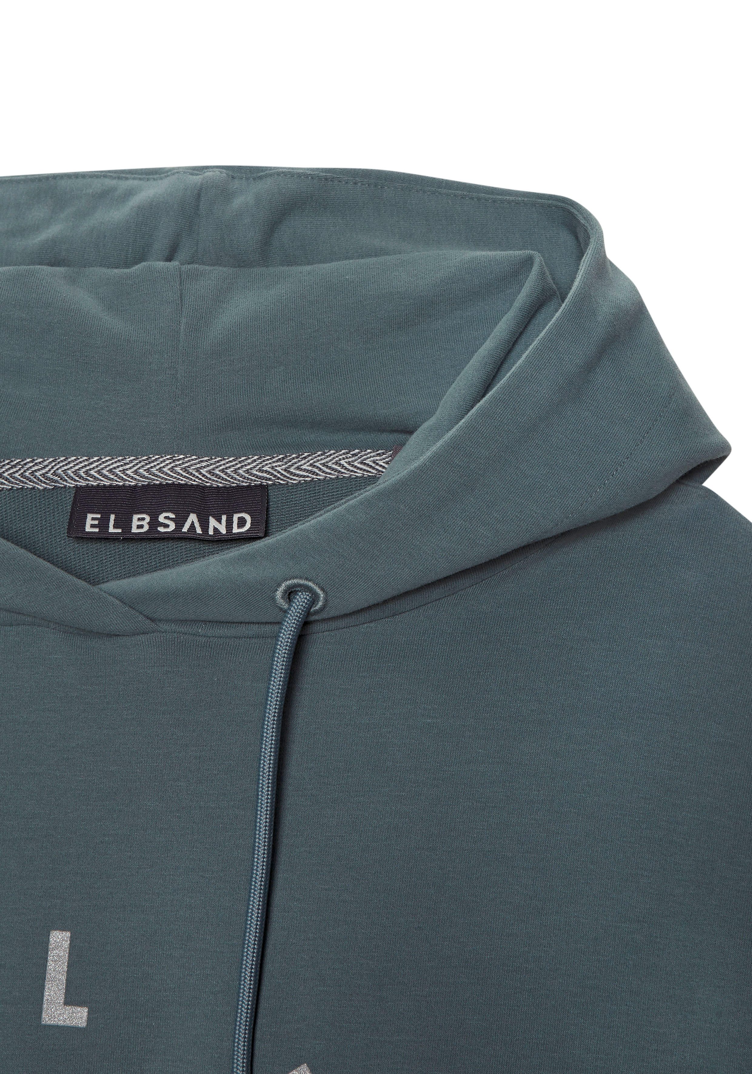 Elbsand Hoodie Darisa met logoprint voor, hoodie, sportief-casual