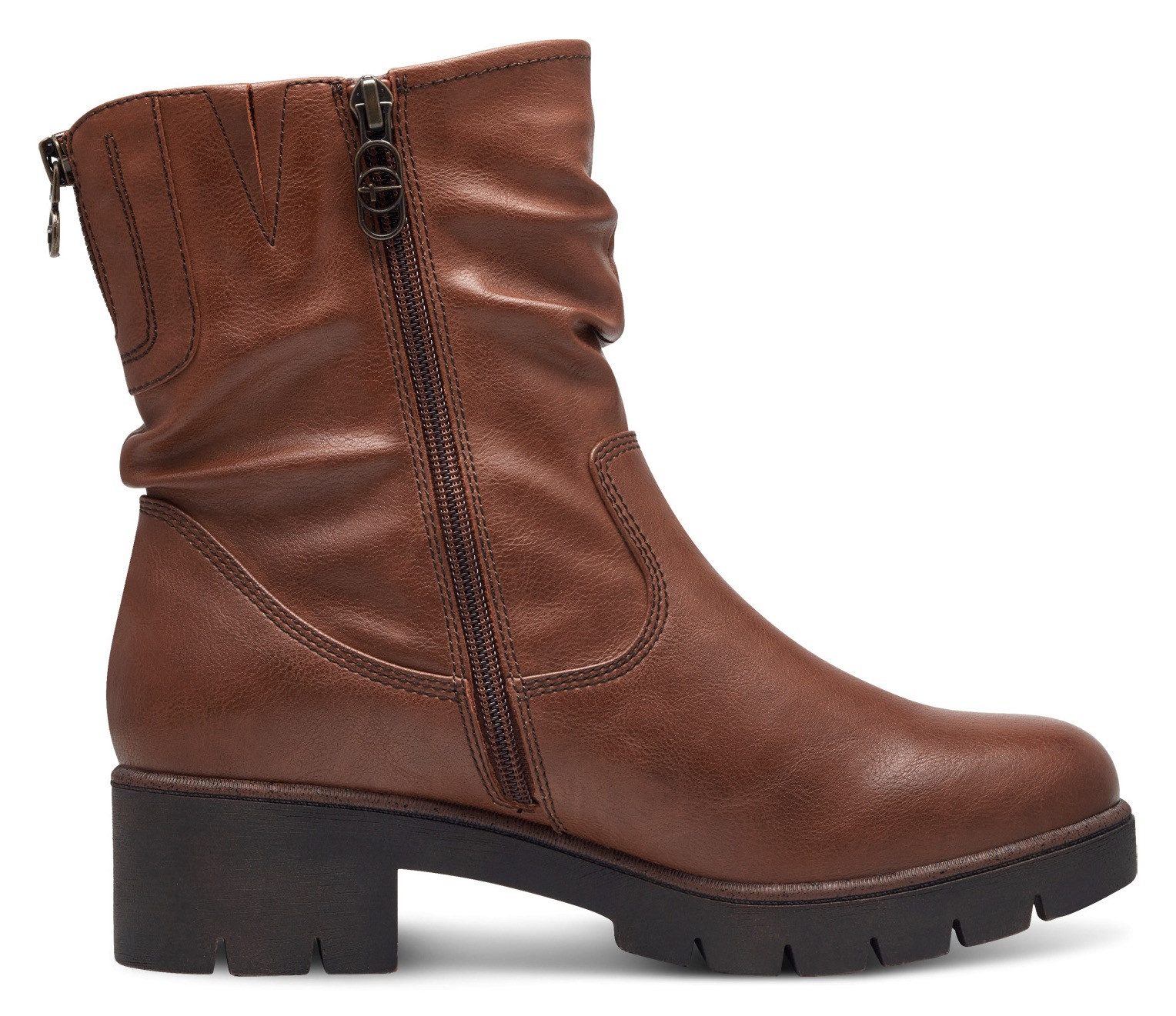 Tamaris Winterlaarsjes hakken, winterlaarzen met plooien aan de slouchy schacht